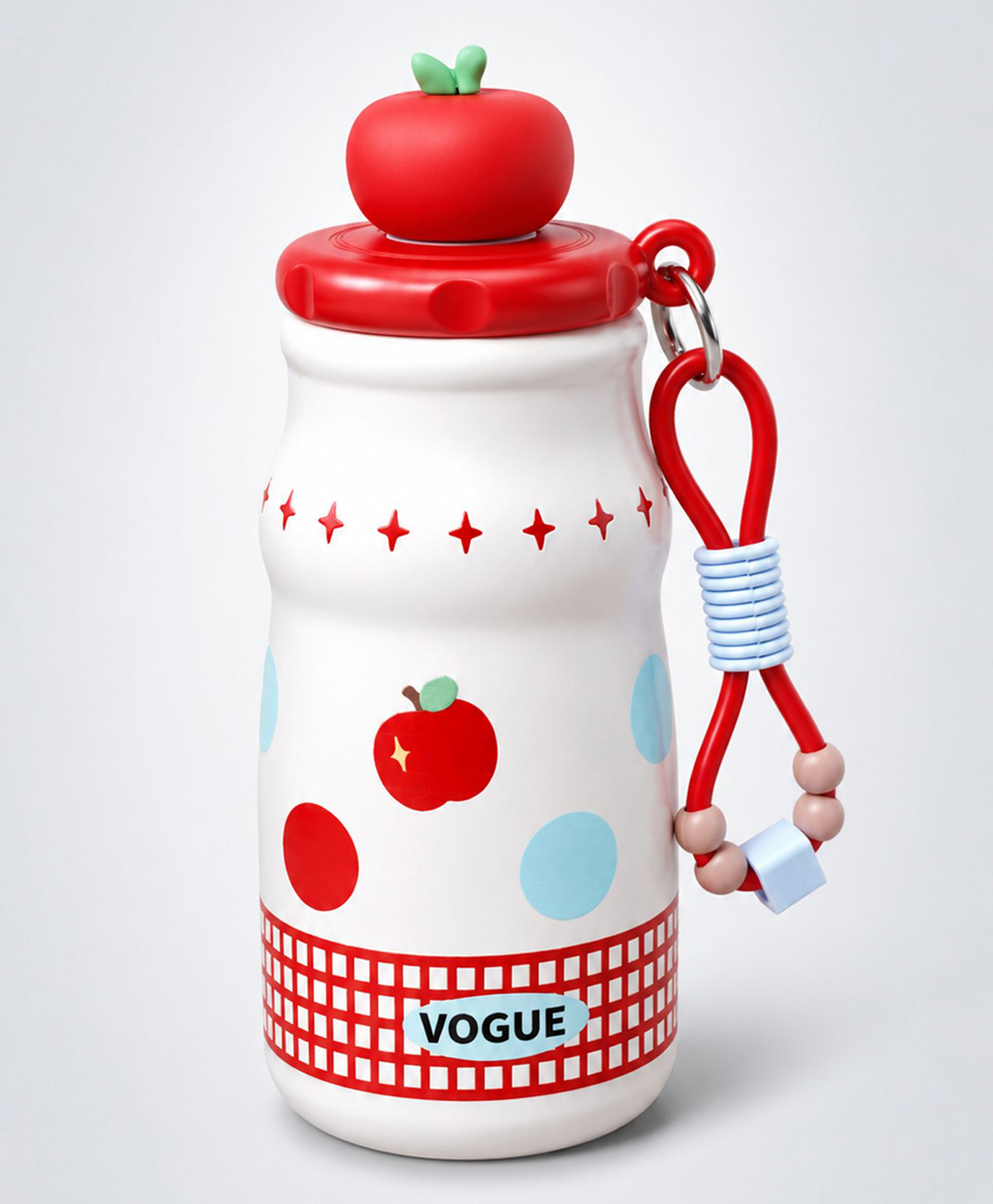 Little Surprise Box Red Apple Sleek Stainless Steel Water Bottle with Infuser Attachment for Kids, Leakproof Travel Bottle, 400ml-Red-image-11