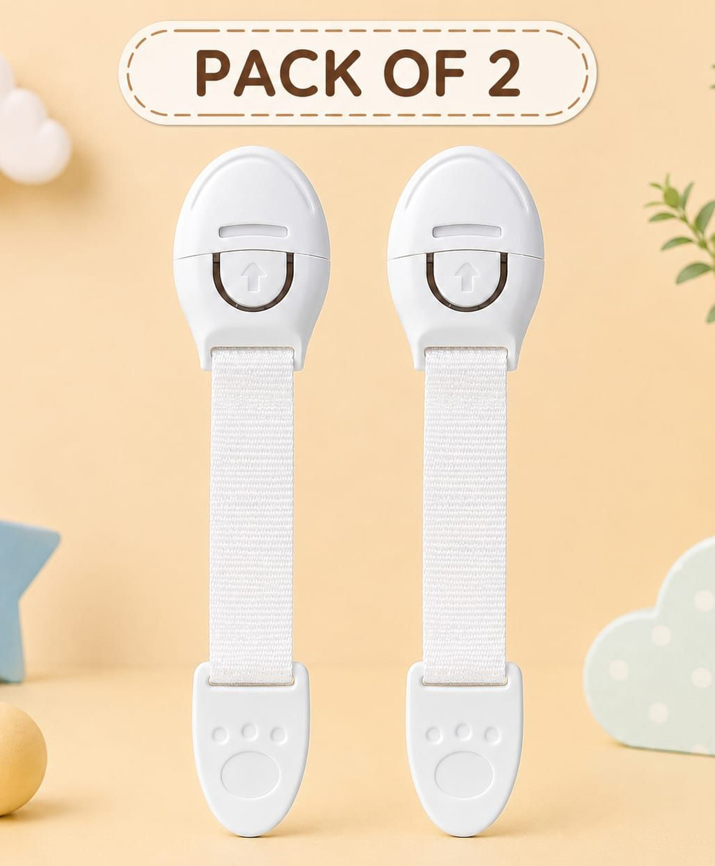 Kritiu Multipurpose Safety Child Proof Cabinet & Drawer Locks Set of 2 - White-picture-20