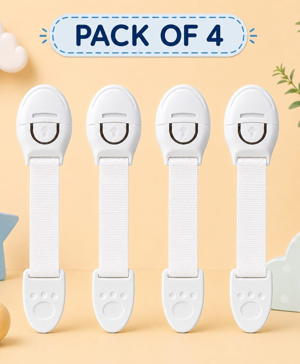 Kritiu Multipurpose Safety Child Proof Cabinet & Drawer Locks Set of 4 - White-picture-10