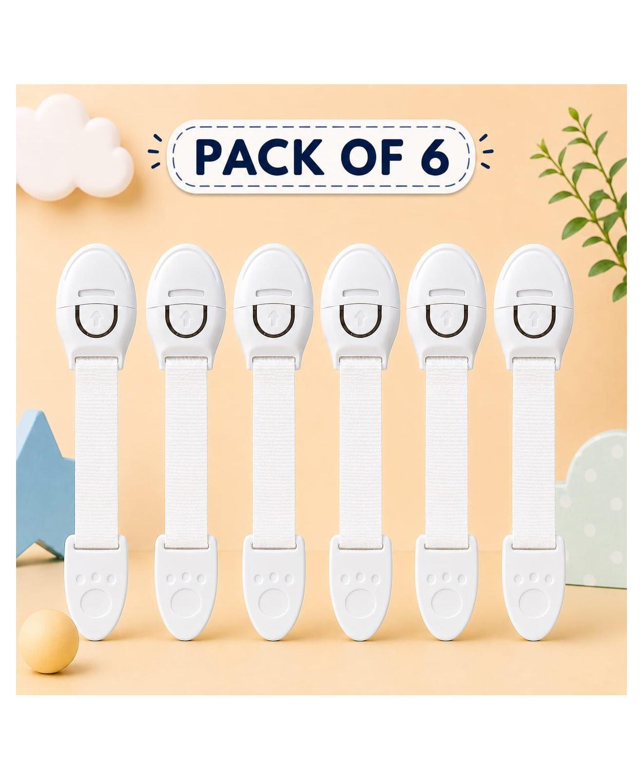 Kritiu Multipurpose Safety Child Proof Cabinet & Drawer Locks Set of 6 - White-picture-11