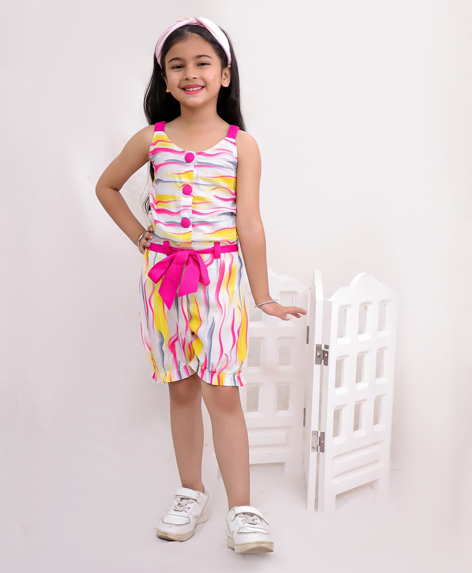 Titrit Viscose Woven Sleeveless Abstract Printed Jumpsuit - Multi Colour-picture-27