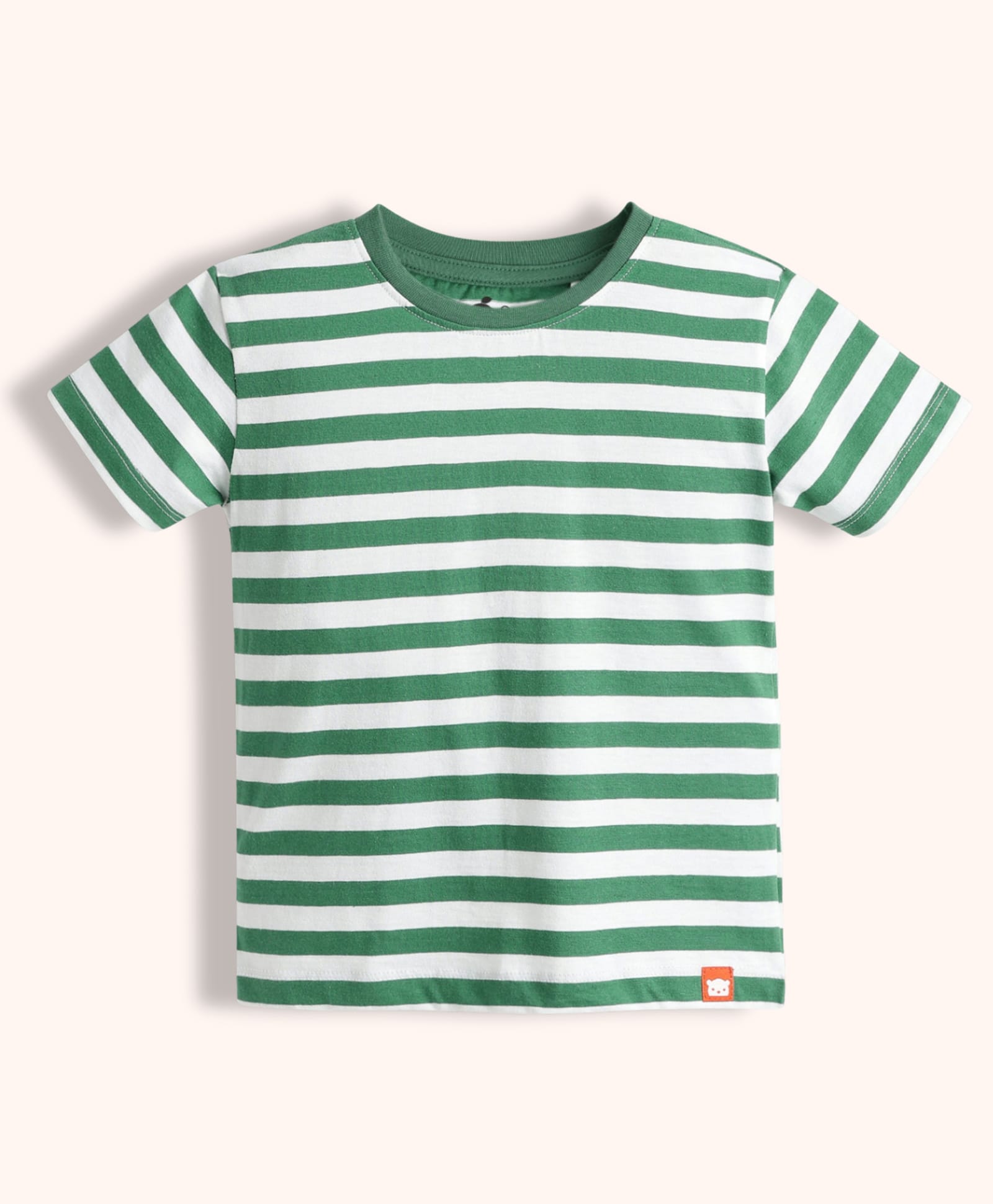 Orange Sugar 100% Cotton Knit Half Sleeves Striped Tee - Green-picture-31