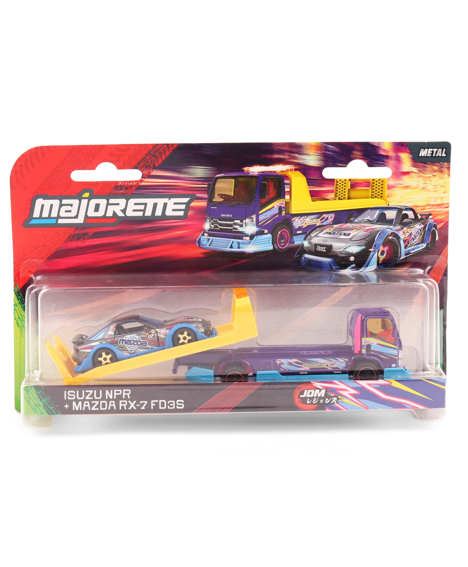Majorette Isuzu NPR Mazda Rx-7 FD3S - Blue & Black-image-39