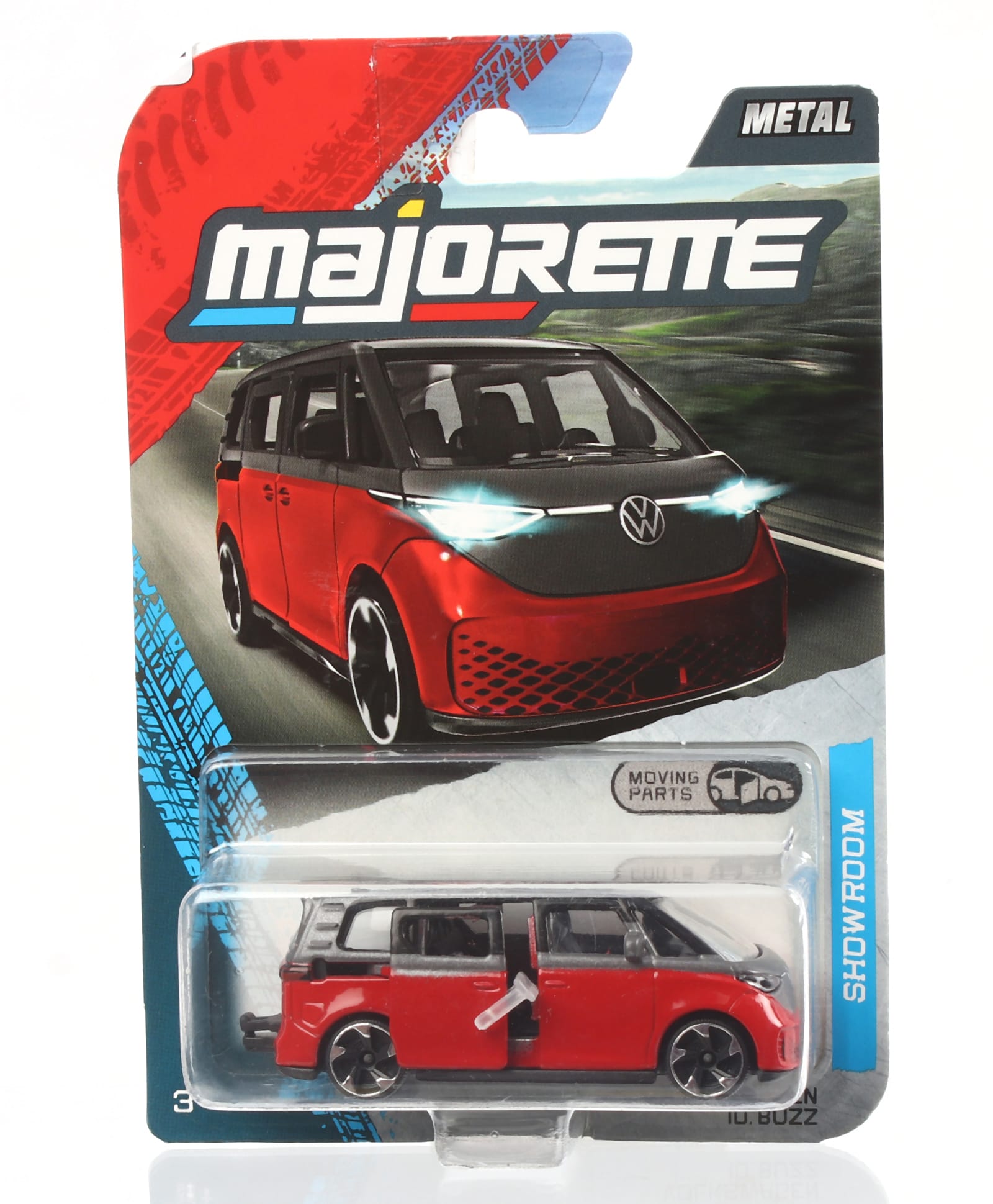 Majorette Volkswagen ID Buzz Showroom Premium Die Cast Free Wheel Car - Red-picture-28