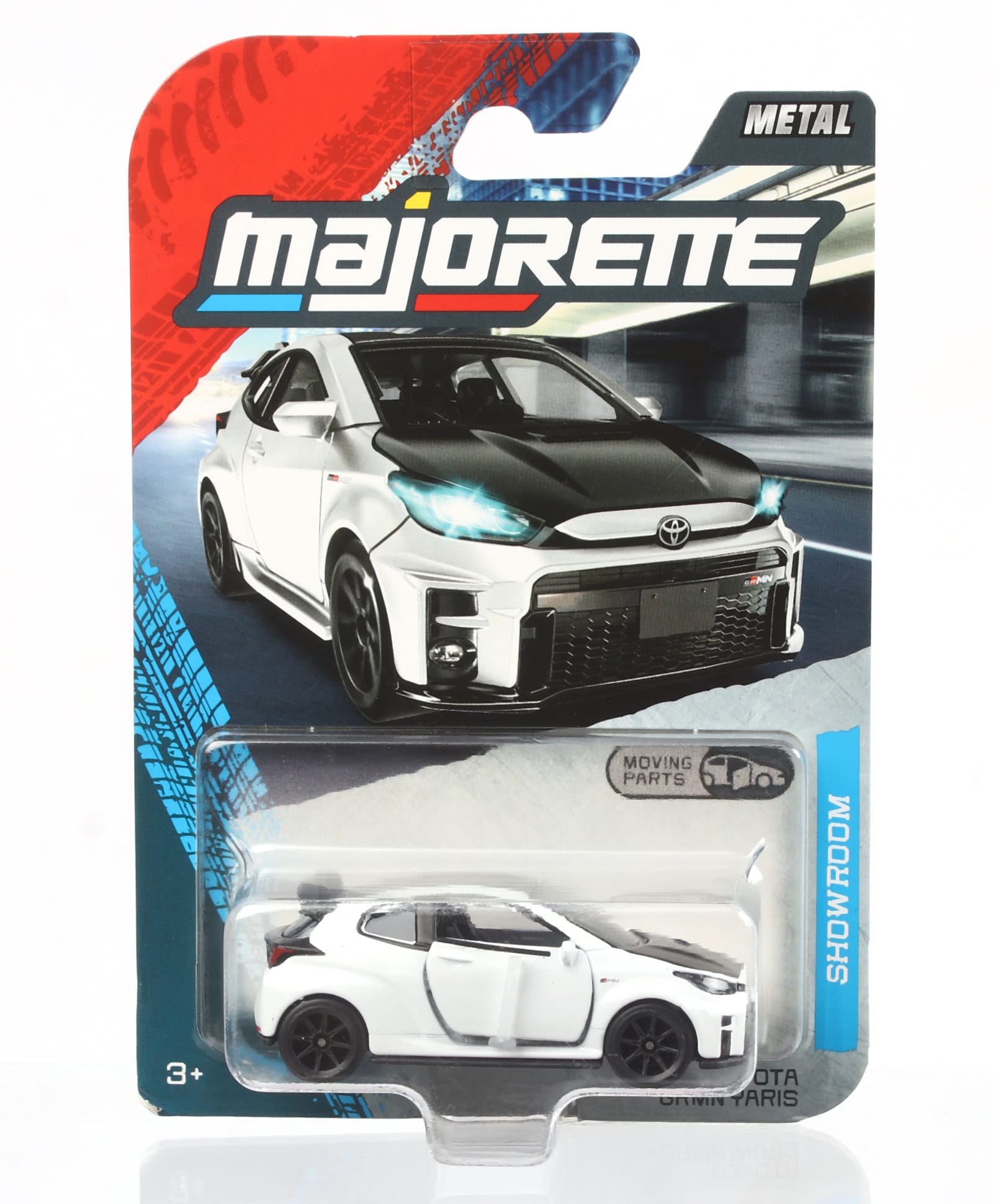 Majorette Toyota GRMN Yaris Showroom Premium Die Cast Free Wheel Car - White-picture-11