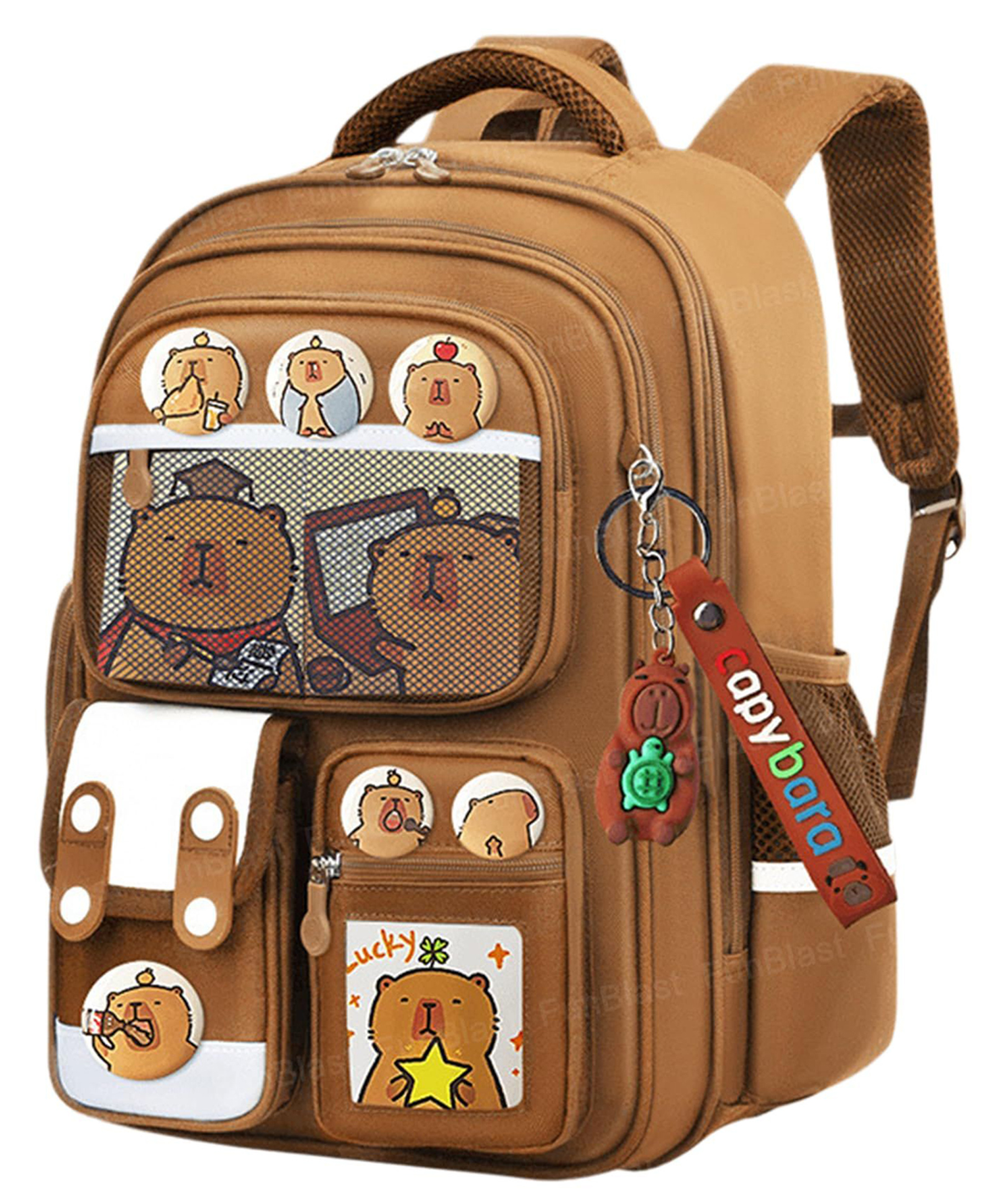 FunBlast 15 Inches Large Capacity School Backpack for Girls Pack of 1 (Brown)-image-26