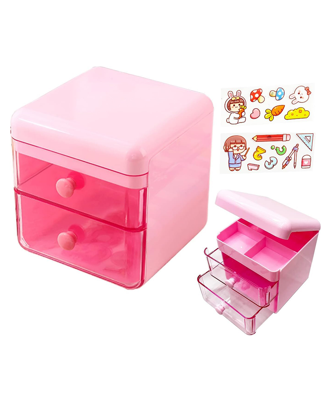 FunBlast Desk Storage with Drawer & Stickers for School & Office Pack of 1 (Purple)-picture-15