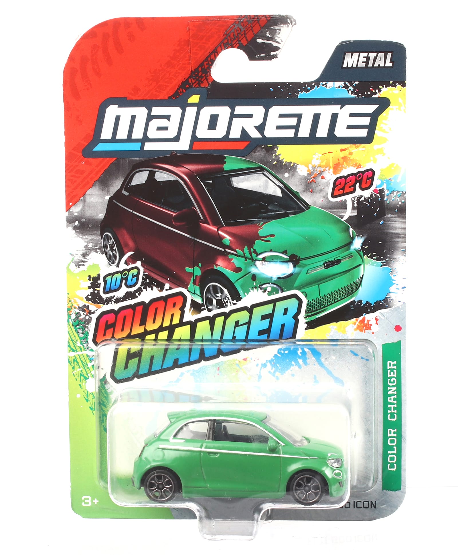 Majorette Fiat 500 Icon Color Changers Premium Die Cast Free Wheel Car - Green-image-42