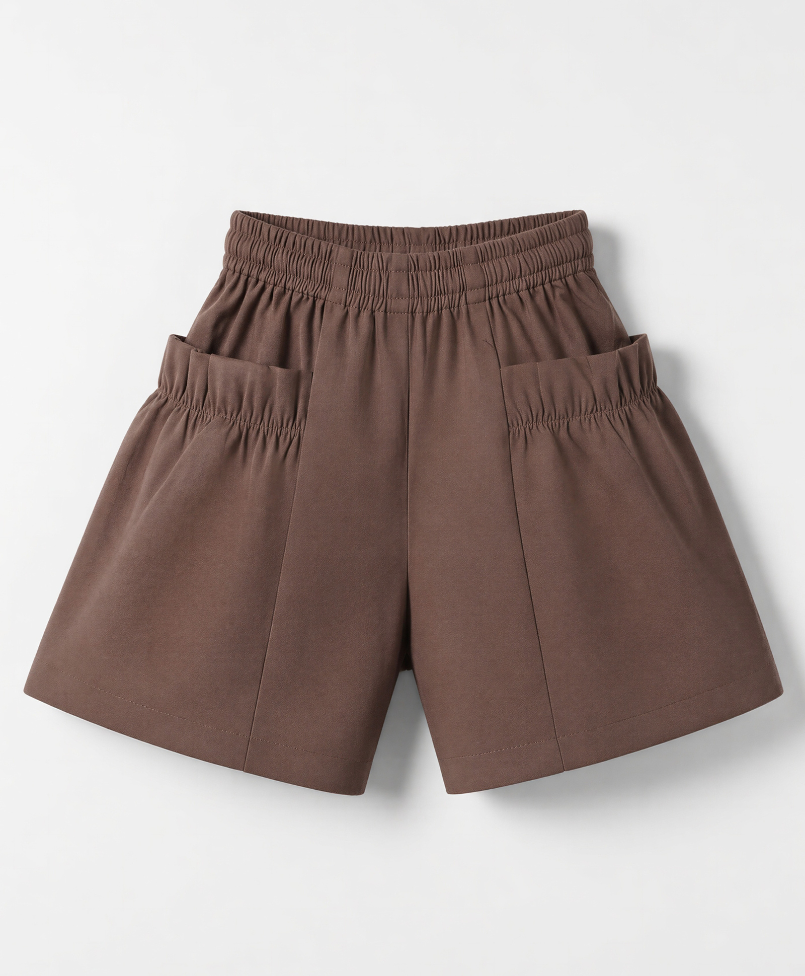 Kookie Kids Cotton Woven Solid Shorts - Brown-image-2
