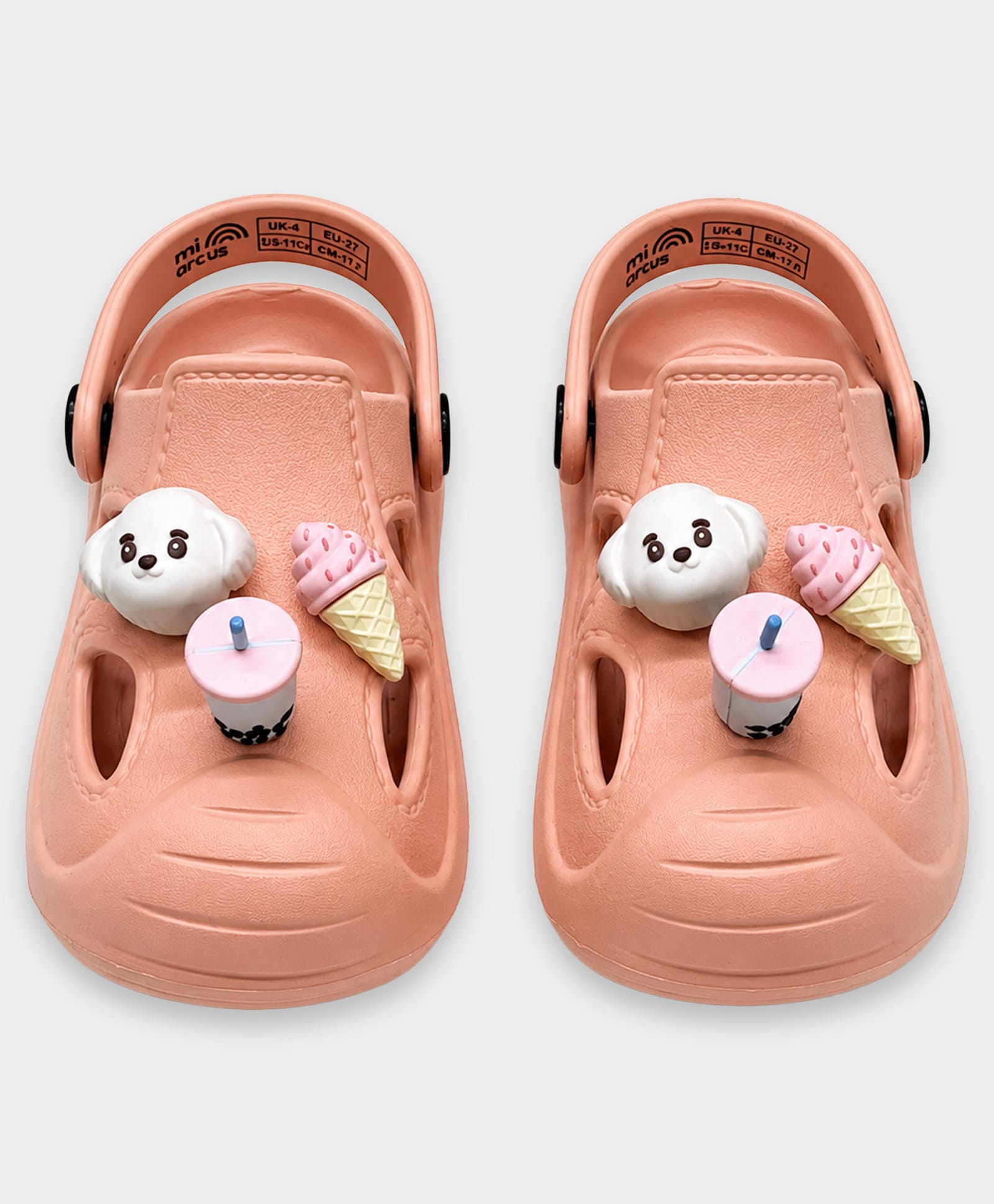 Mi Arcus Animal Applique Detailed Slingback Clogs - Peach-picture-25