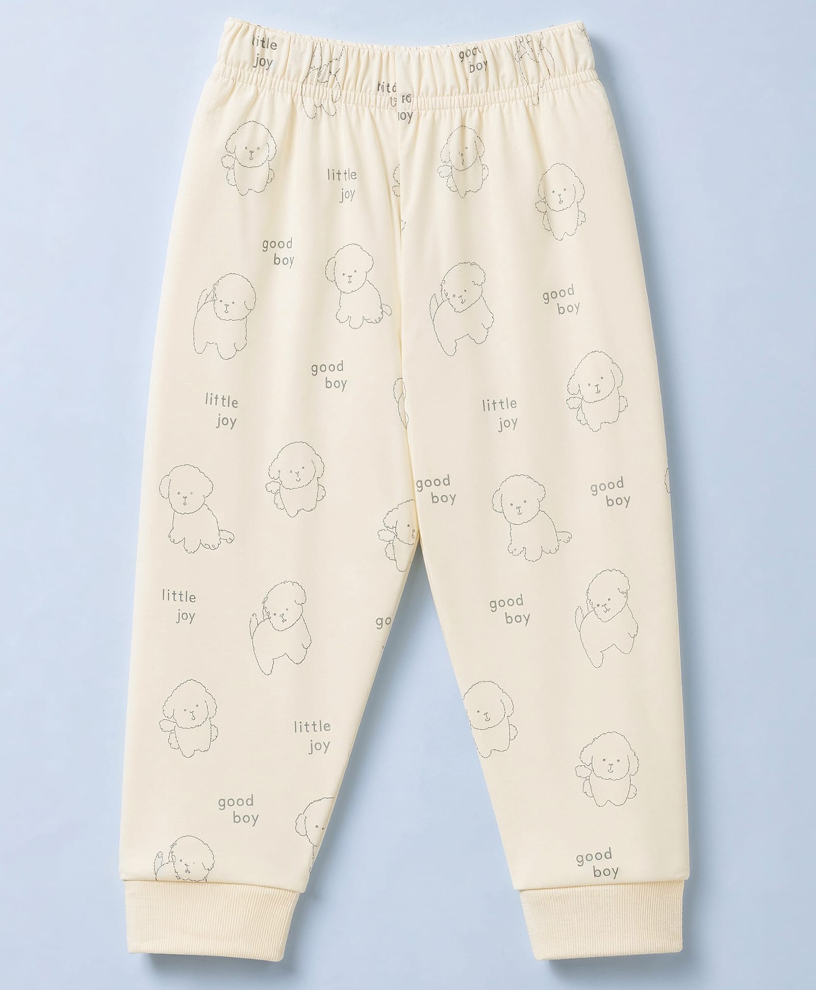 Ollypop Sinker Knit Lounge Pants With Puppy Print - Cream-picture-16