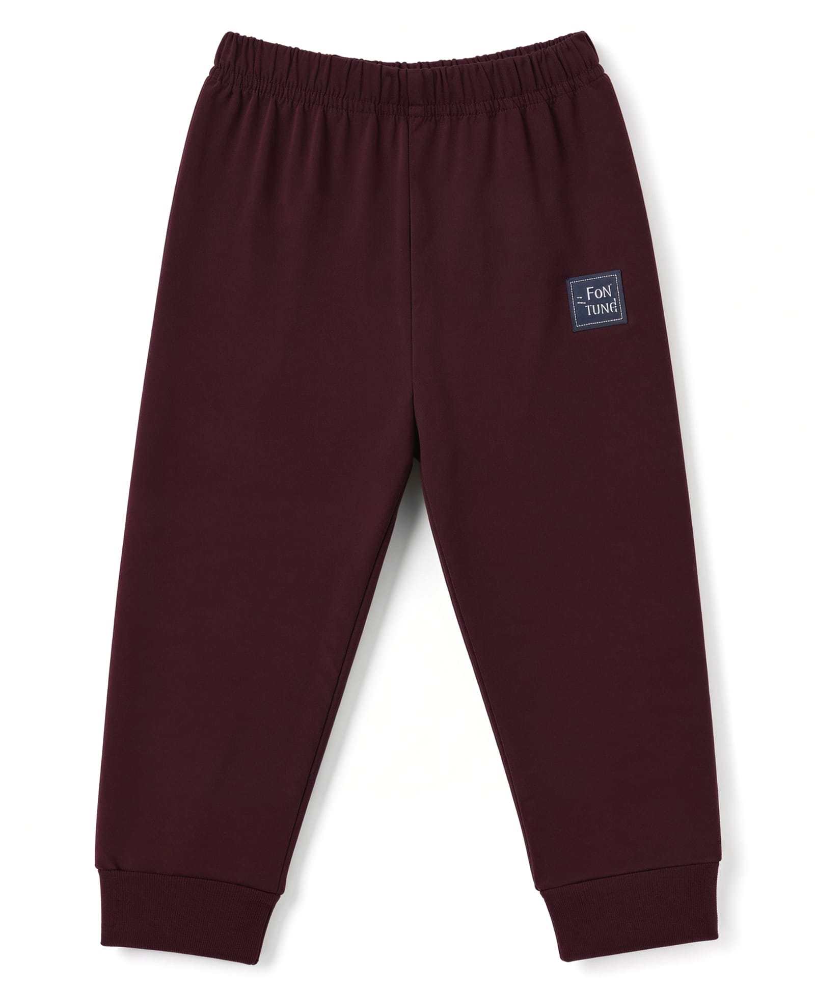 Ollypop Sinker Knit Solid Lounge Pants With Patch - Wine-picture-13