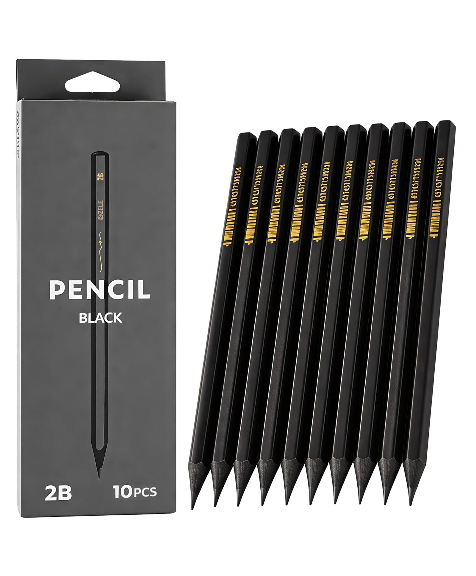 FunBlast 2B Art Pencils for Writing, Sketching, Drafting and Calligraphy - Pack of 10 (Black)-picture-31
