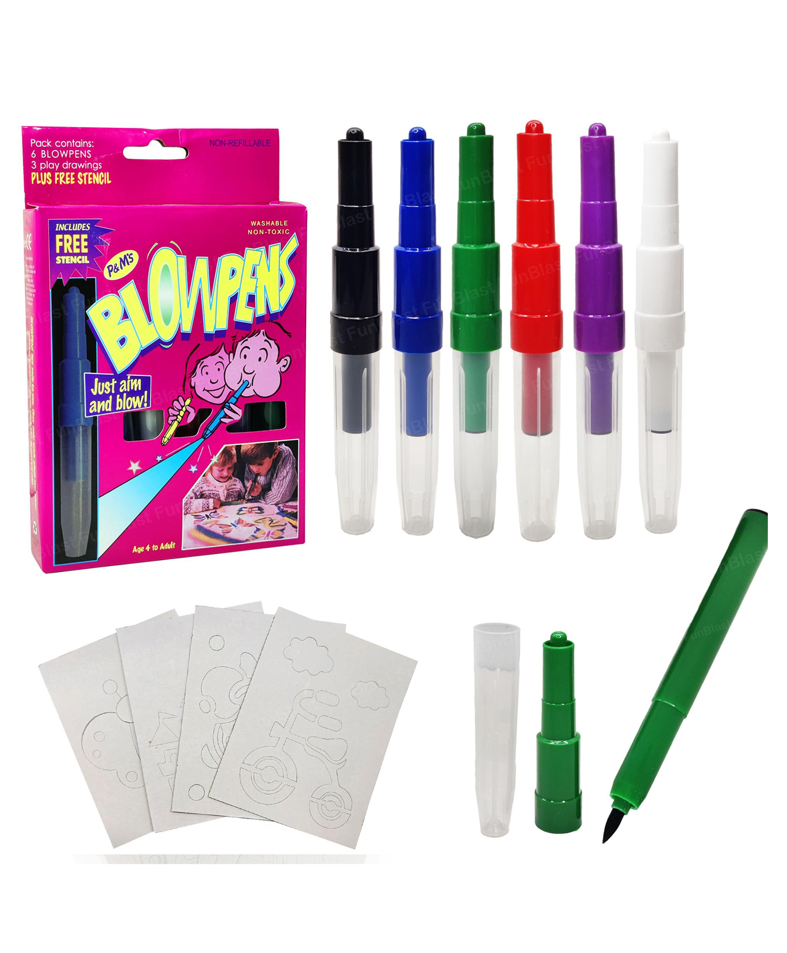 FunBlast Magical Coloring Spray Blow Pens for Kids Pack of 6-picture-30