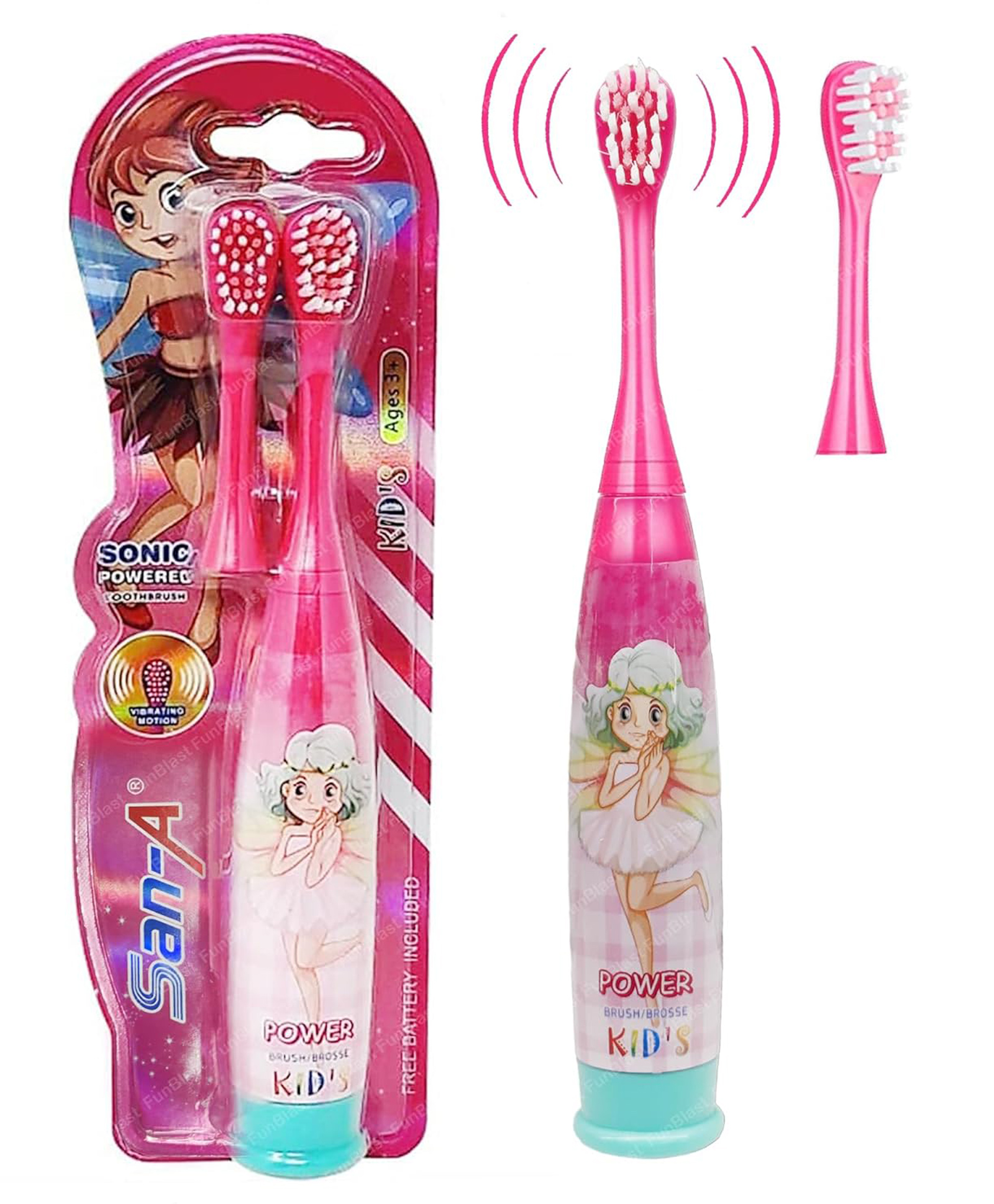 FunBlast Cartoon Theme Electric Toothbrushes for Kids - Pink-picture-23