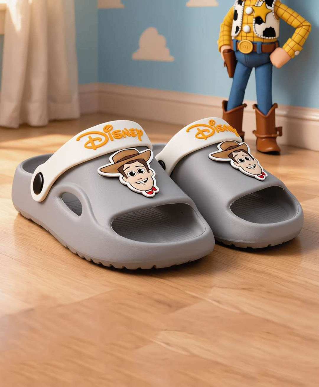 Yellow Bee Disney Pixar Featuring Woody Applique Detailed Slingback Sandals - Grey-picture-19
