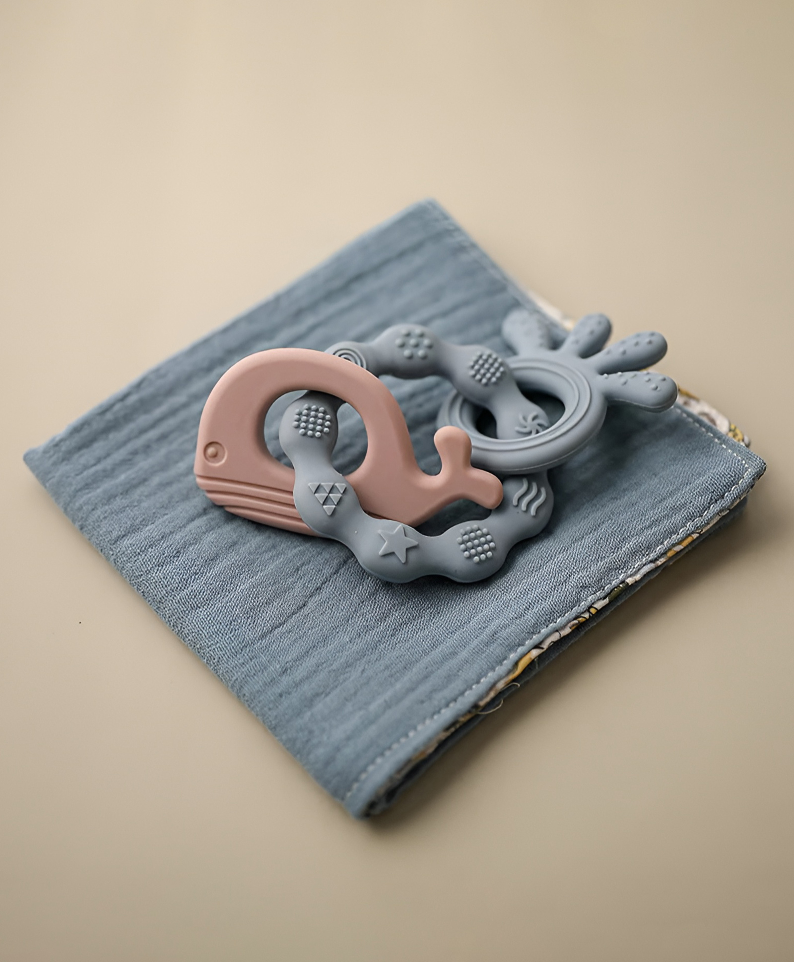 COZY VIBES Food Grade Baby Teether Ring Baby Silicone Teether Ring Food Grade Newborn Baby Accessories Teething Toys Cartoon Silicone - PACK OF 1 - COLOR MAY VARY-picture-17