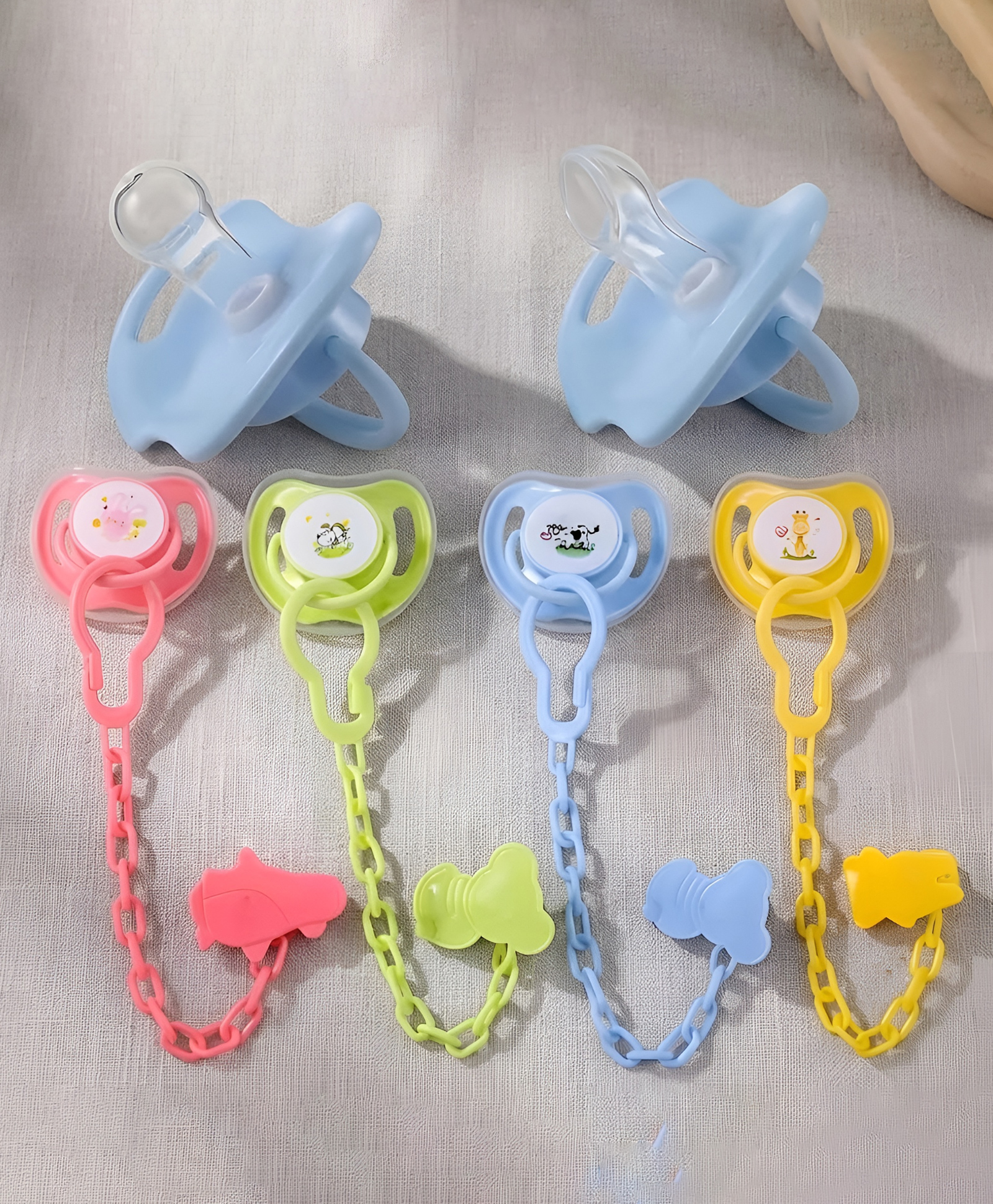 COZY VIBES Soothing Pacifiers Made Silicone Material Without Bisphenol A, With Dust Covers And Anti Drop Chains- PACK OF 1 - COLOR MAY VARY-picture-18