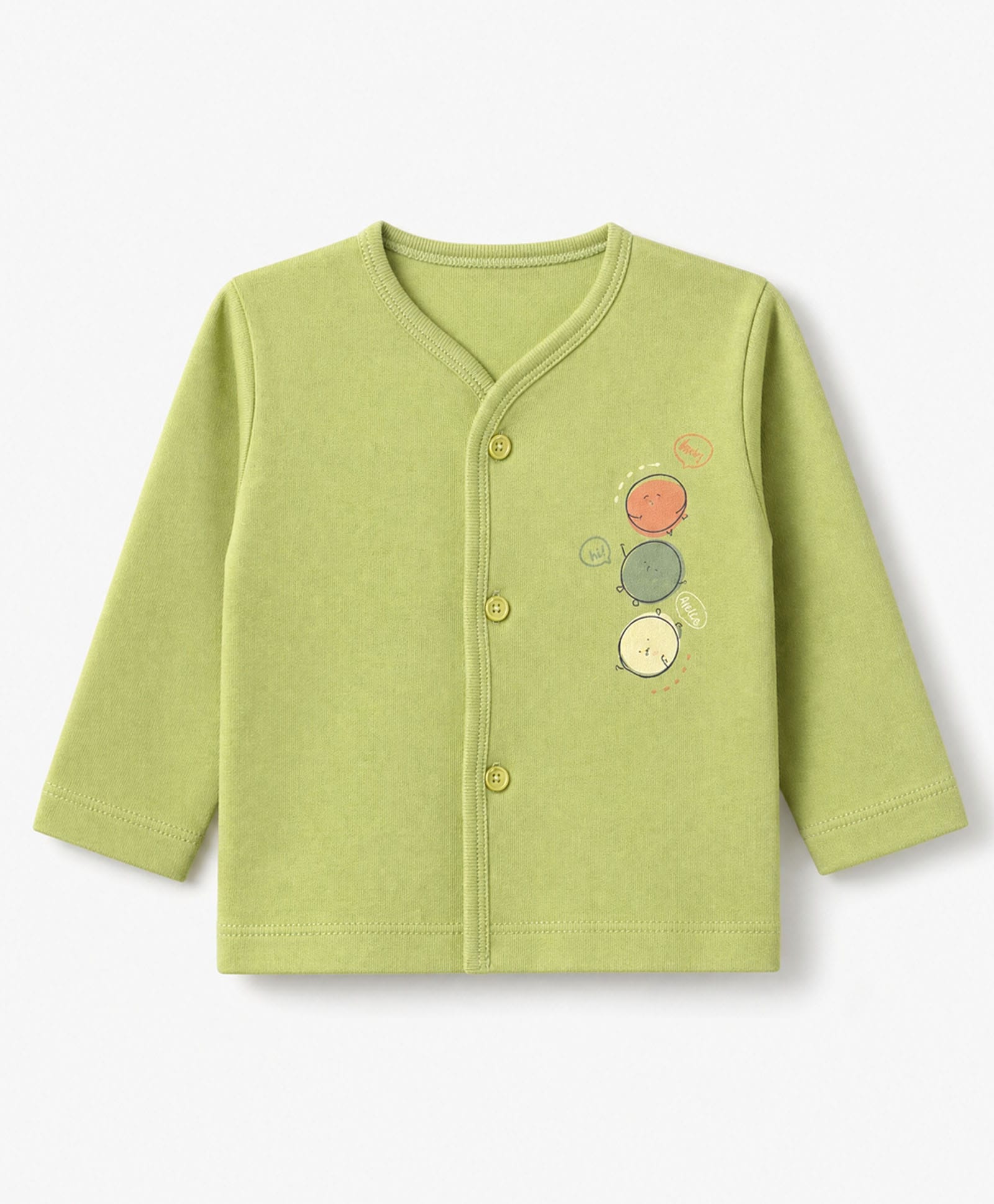 Tango Interlock Knit Full Sleeves Solid Jhablas With Cartoon Print Pack of 3 - Green-picture-43