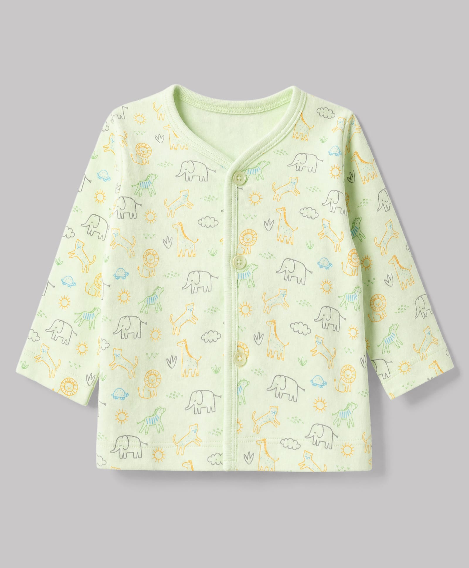 Tango Interlock Knit Full Sleeves Jhablas With Animal Print - Green-picture-9