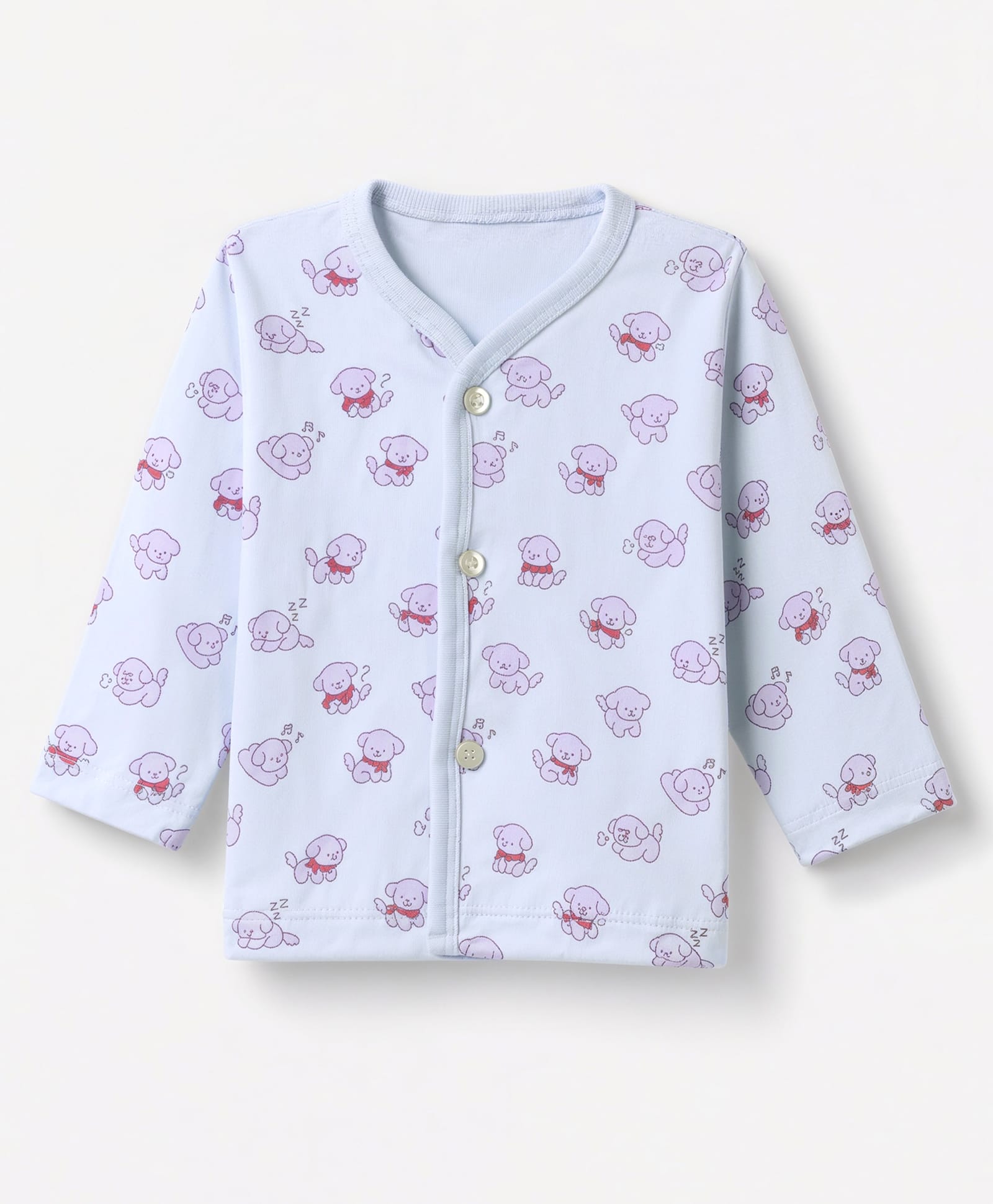 Tango Interlock Knit Full Sleeves Solid Jhablas With Puppy Print - Blue-picture-43