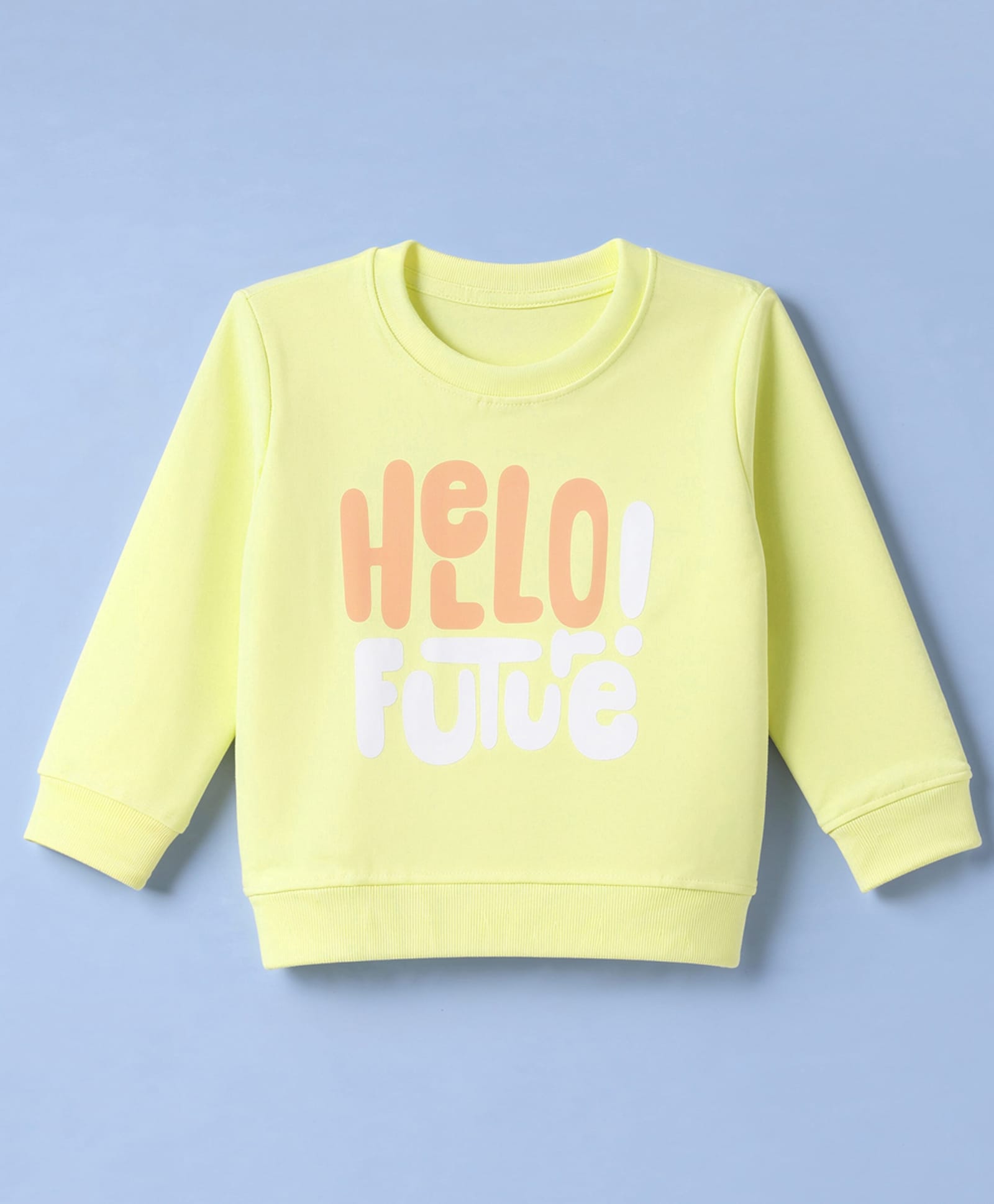 Tango Interlock Knit T-Shirt with Full Sleeves and Hello Future Print - Lime Green-picture-13