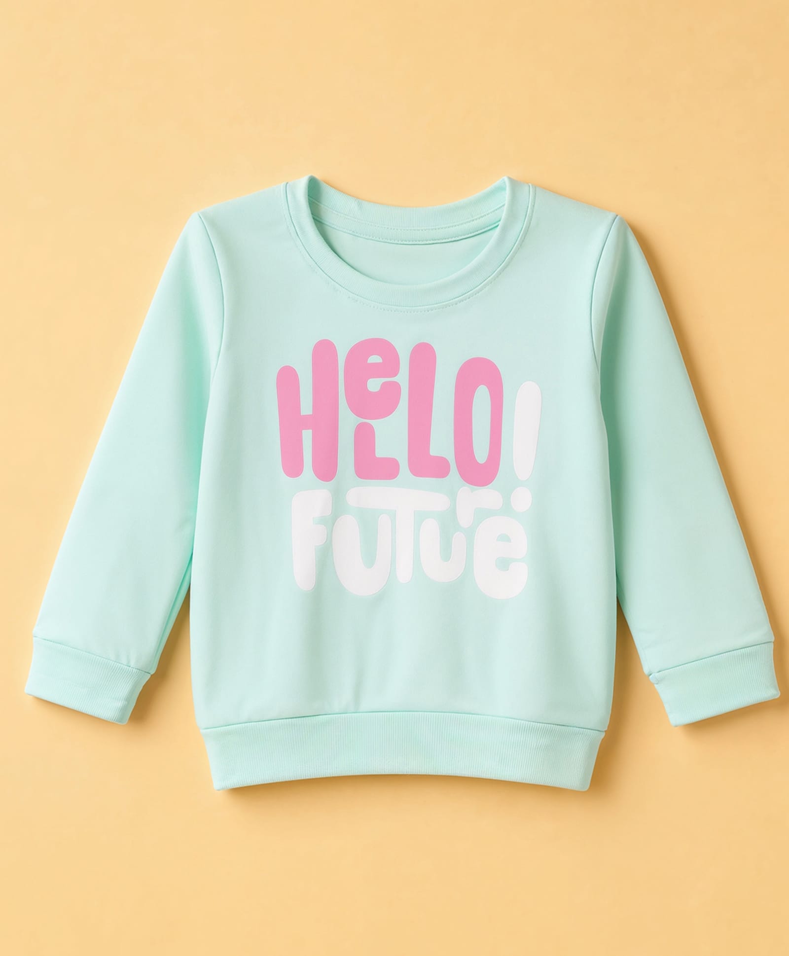 Tango Interlock Knit T-Shirt with Full Sleeves and Hello Future Print - Sea Green-picture-30