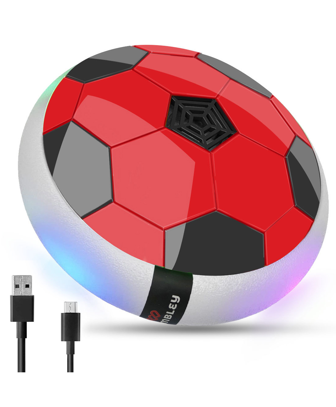 Wembley Rechargeable Hover Soccer Ball with LED Lights Electric Floating Football for Kids Indoor & Outdoor Play- Red-image-20
