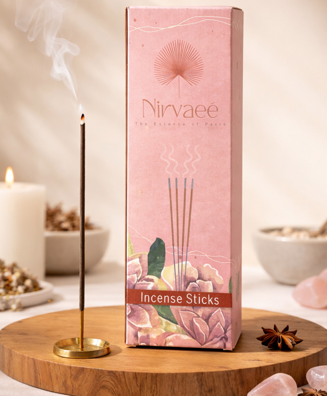 Nirvaeé Premium Natural Incense Sticks Rose Masala (20) Woods Masala (20) | Pack of 40 | Red Brown-image-8
