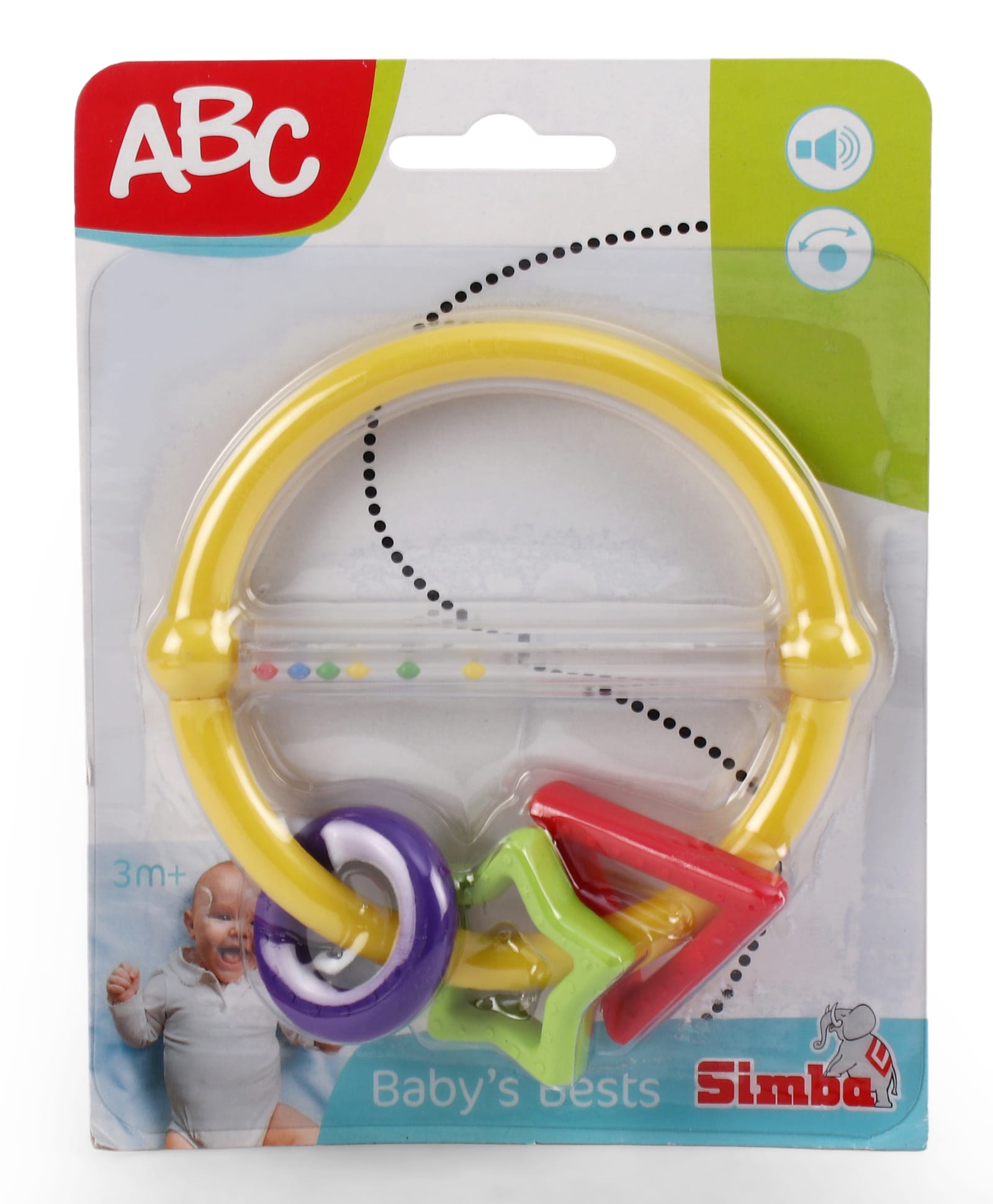 ABC Baby Rattle Teether Set Soft Multi-Turn Teether with Rattle for Babies - Yellow-picture-5