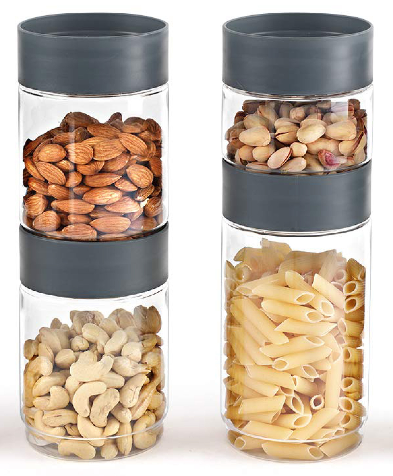 Cello Modustack Plastic Container Set 9 Pieces Stackable Design Grey Capacity - 2250ml-image-46