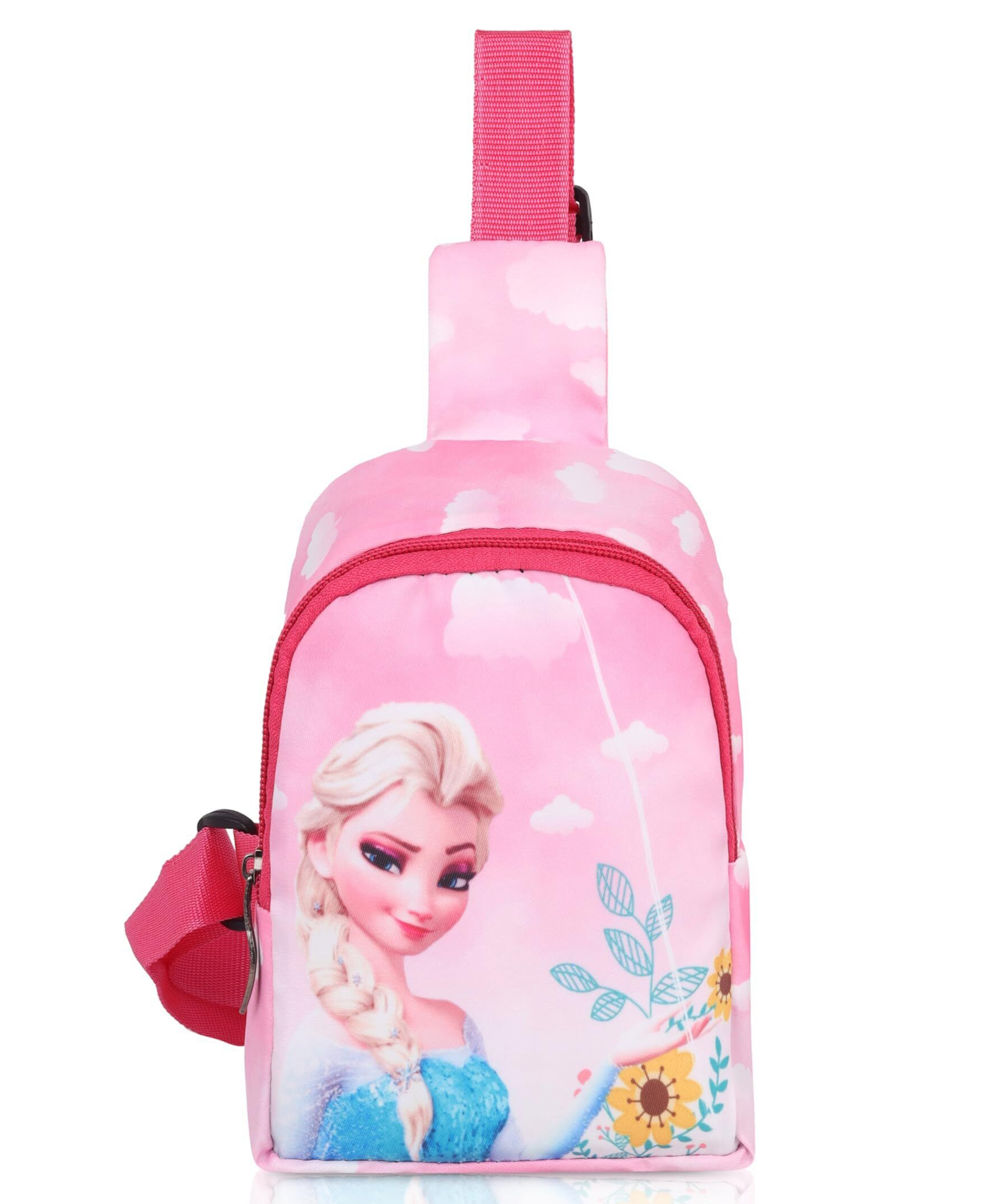 Echo Boomers 6 Inches Small Pink Frozen Theme Crossbody Sling Bag For Children-image-3