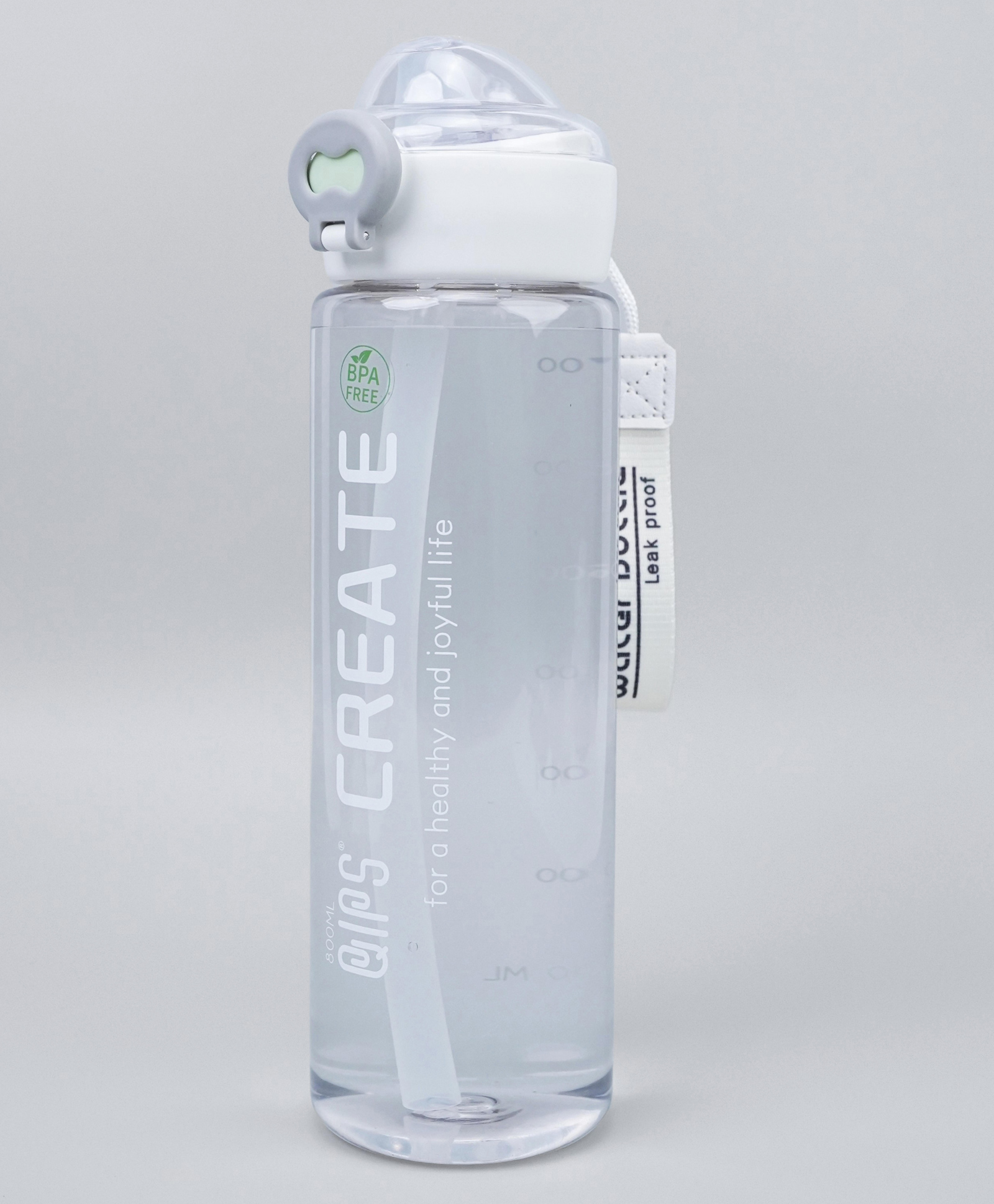QIPS 800 ml Tritan Sipper Bottle with Flip Lock Lid, Silicone Straw & Hydration Tracker - white-picture-13