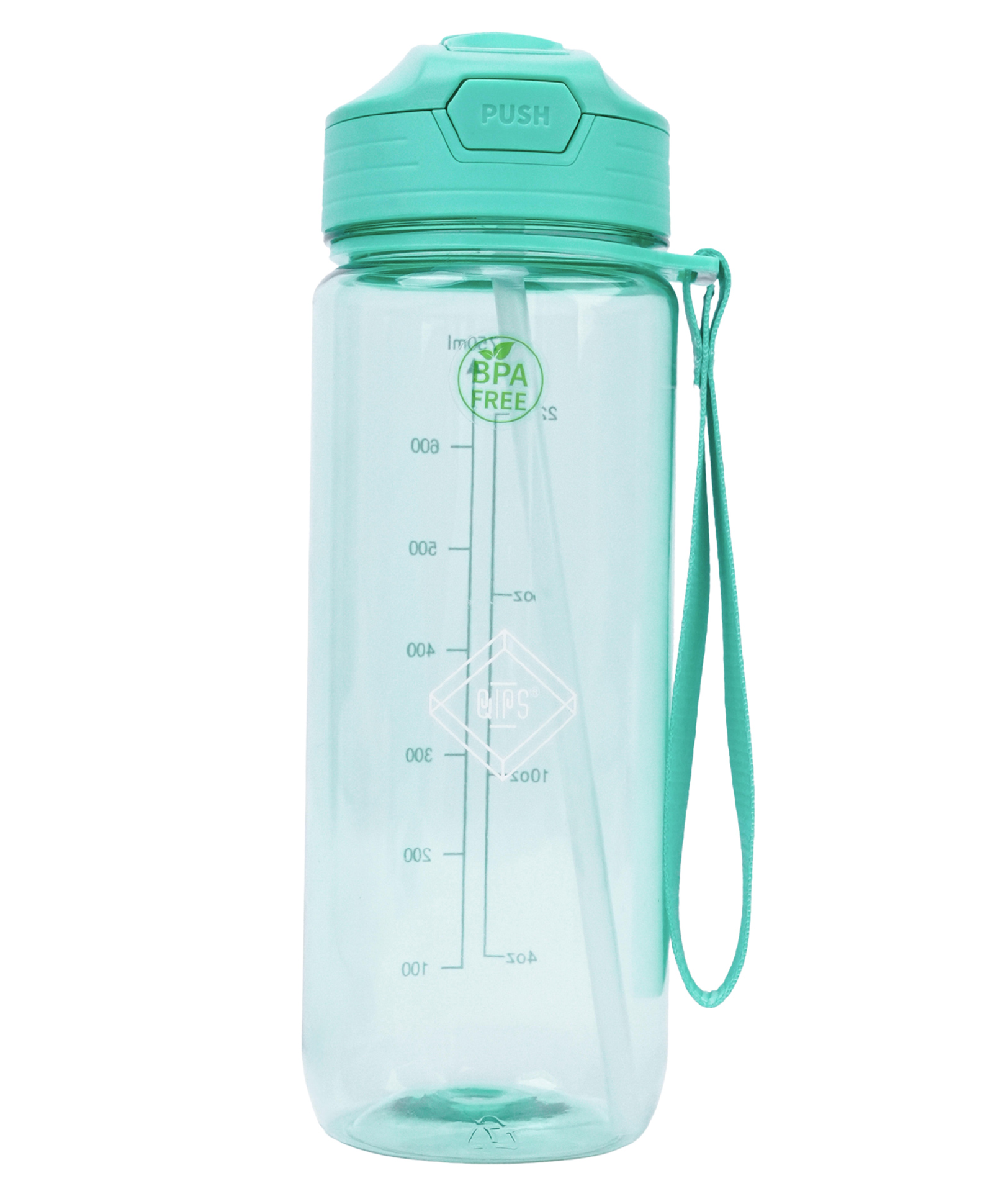 QIPS Tritan 750ml Sipper Bottle BPA Free Bottle with Push Button Flip Lid Silicone Straw & Hydration Tracker- Green-image-41