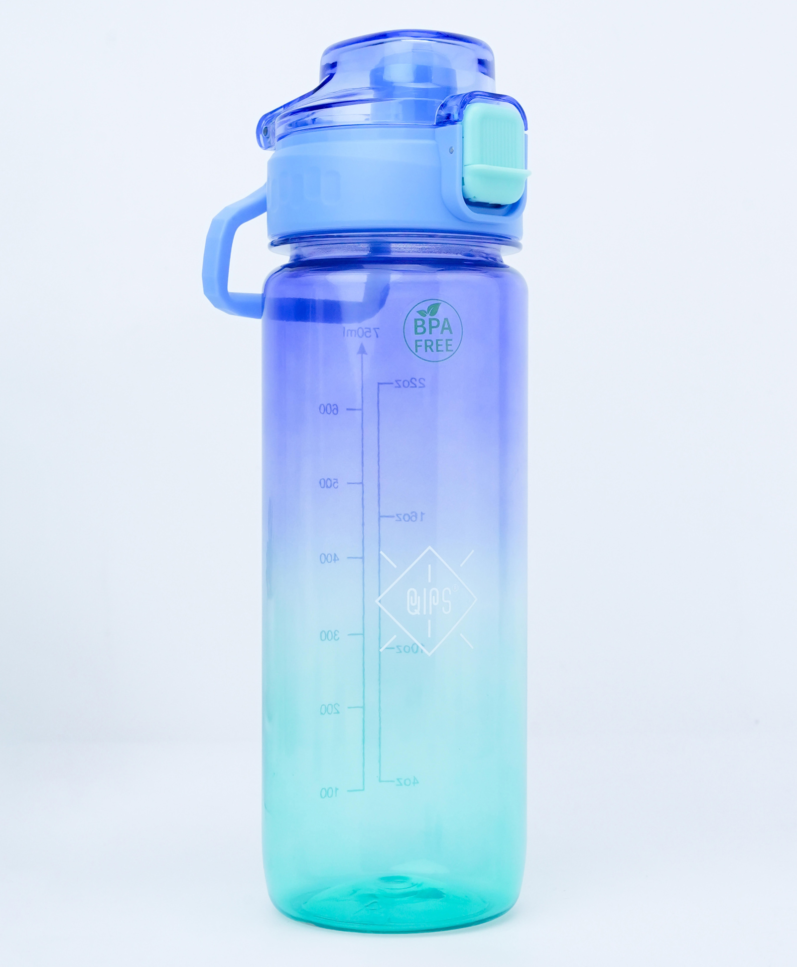 QIPS Tritan 750 ml Sipper Bottle with Push-Button Lock Lid, Sipper Spout & Hydration Tracker- Purple-Teal-image-17