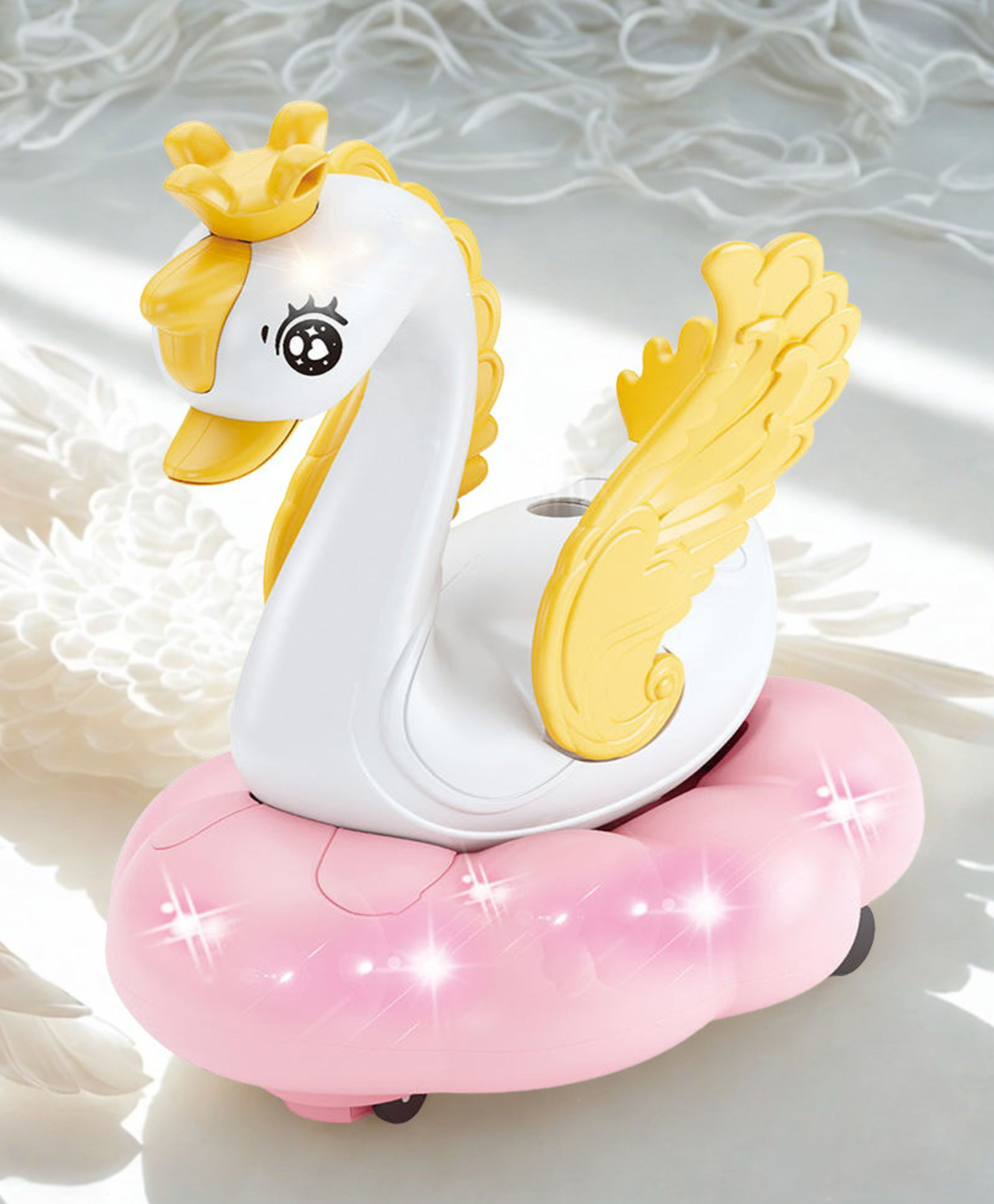 YAMAMA Musical Dancing Funny Swan Toy with Floating Ball, Bump and Go Action, LED Lights And Music, Fun Entertainment Kids Toys - Multicolor-image-11