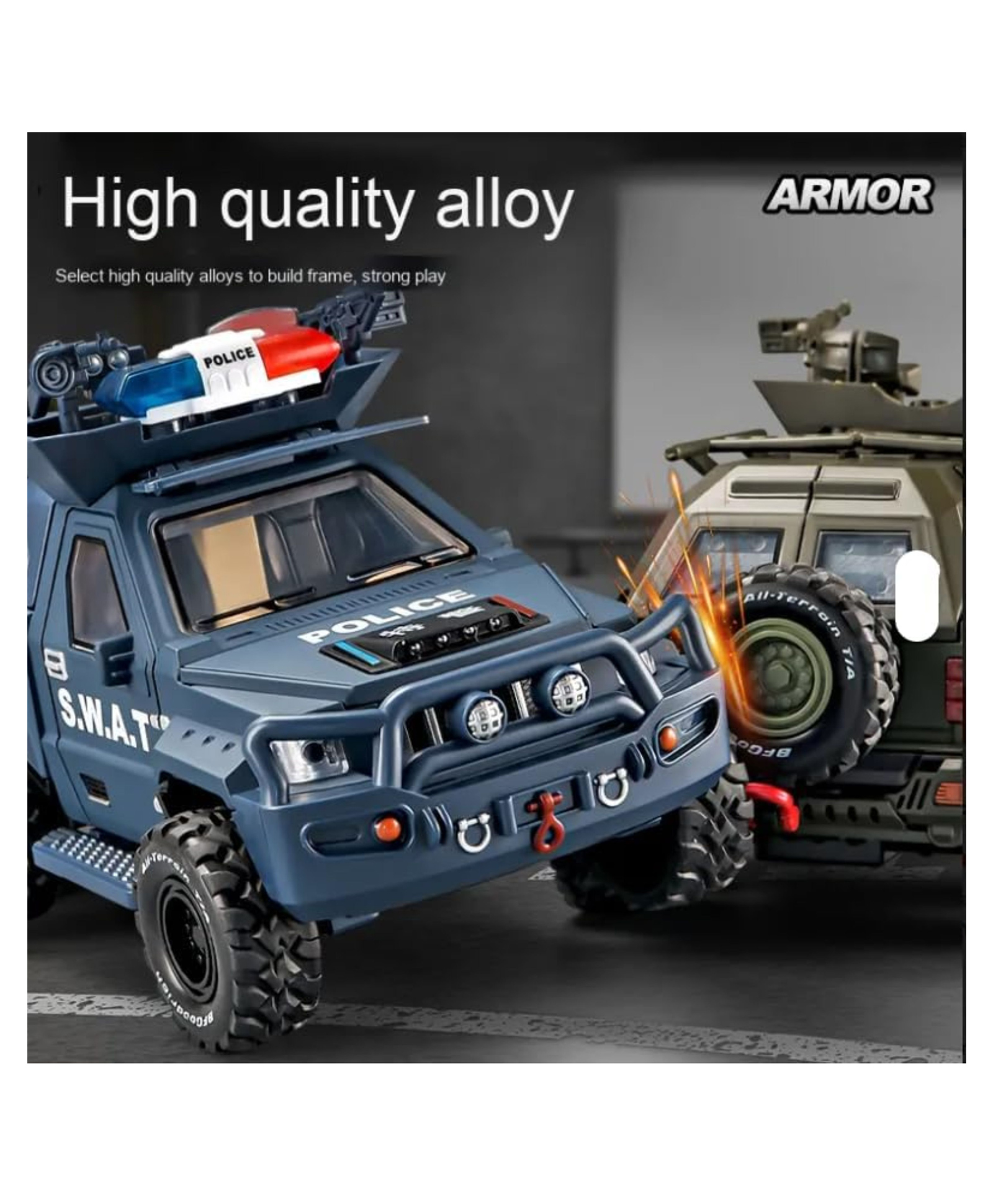 YAMAMA 1:24 Scale Remote Control Die-Cast Metal Military Tiger Combat Truck Car Toys for Kids with Openable Doors, Lights And Music, Fun Entertainment Kids Toys - Color And Design May Vary-picture-10