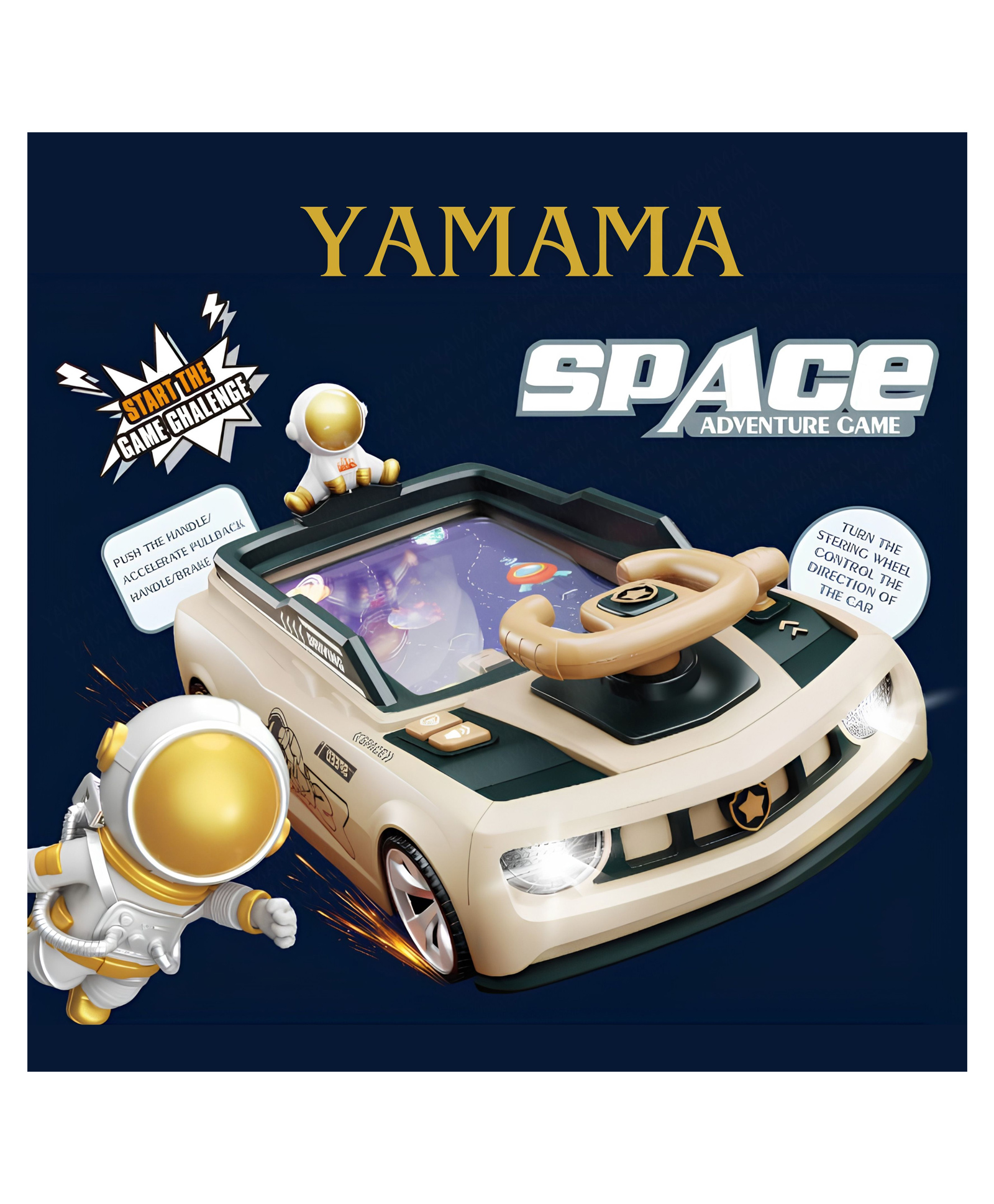 YAMAMA Space Adventure Car Steering Wheel Driving Game Toy with LED Lights & Music for Kids, Fun Entertainment Steering Wheel Toys for Kids - Multicolor-image-37