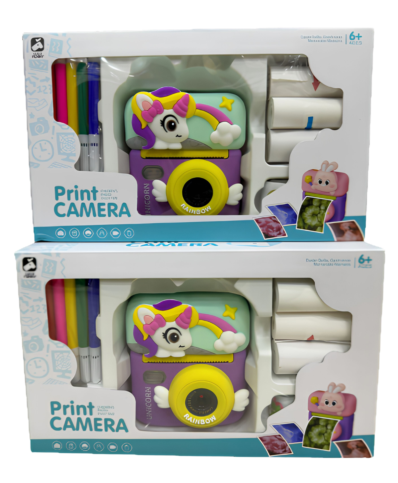 YAMAMA Unicorn Rainbow Kids Instant Print Camera Toy with DIY Color Pens For Kids, Fun Entertainment Kids Instant Camera Toys - Multicolor-image-35
