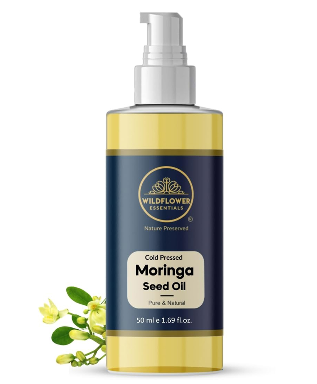 Wildflower Essentials Pure Moringa Oil (Moringa oleifera) | Oil Cold Pressed for Face Skin Hair & Body Massage, Hydration Pure & Natural | Undiluted | 50ml-image-38