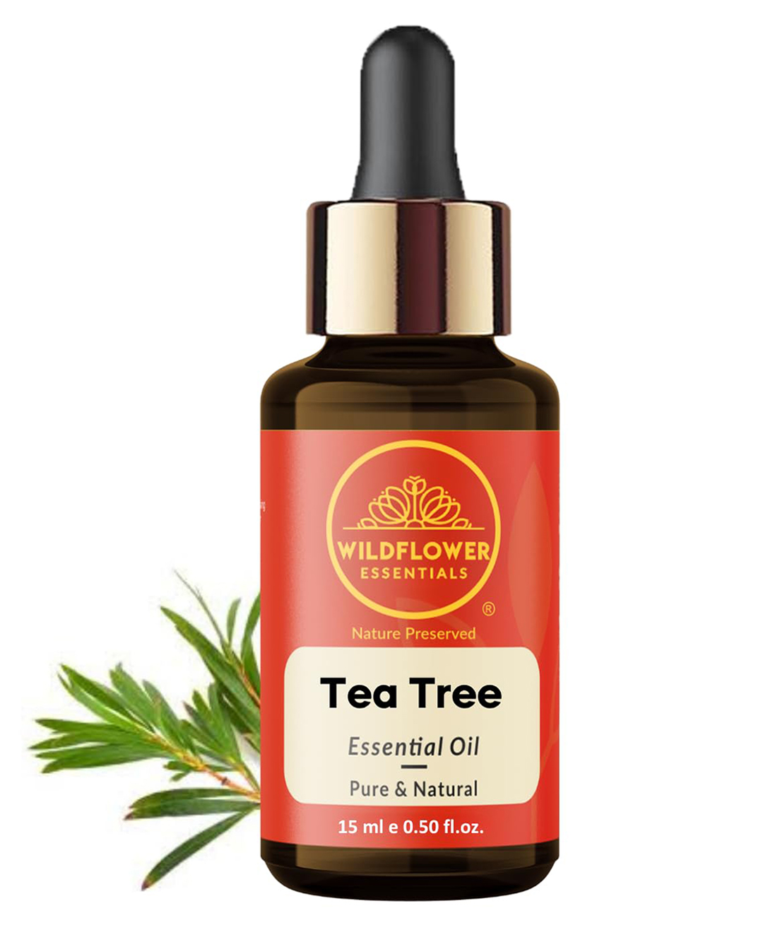 Wildflower Essentials Tea Tree Essential Oil 100% Pure and Natural, Undiluted, No Artificial Fragrance For Face, Hair, Skin, Body (15 ML)-image-35