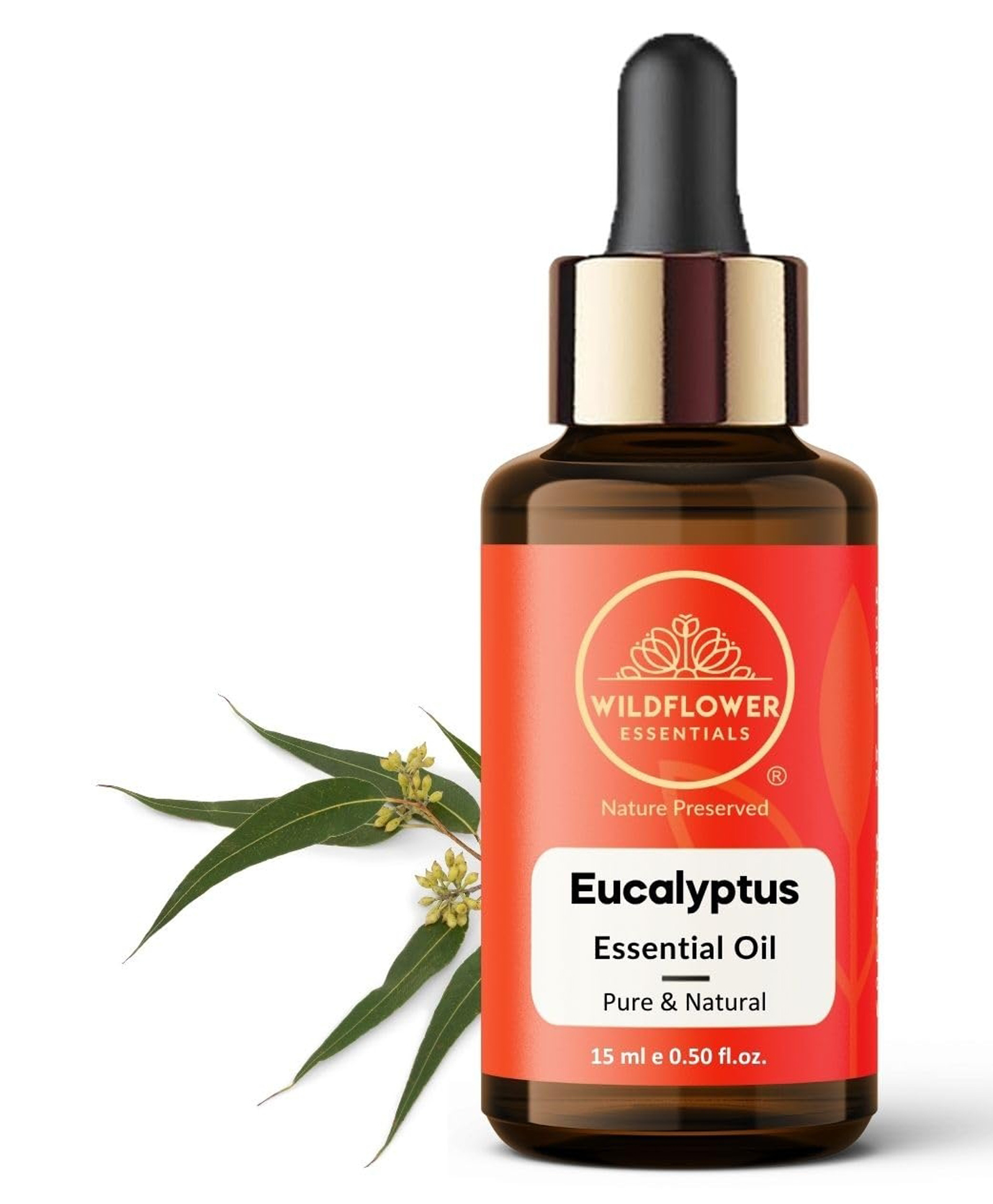 Wildflower Essentials Eucalyptus Essential Oil for Skin, Hair, Diffuser, Humidifier, DIY Soap Making, Candle Making & Aromatherapy 15ml (0.5 oz)-image-20