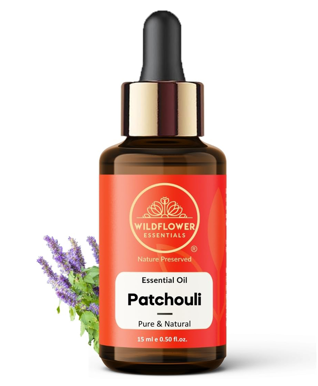 Wildflower Essentials | Patchouli Essential Oil 15ml (Pogostemon cablin) | Aromatherapy Home Fragrance |for Skin, Body & Hair Care |100% Pure, Natural & Undiluted-image-45