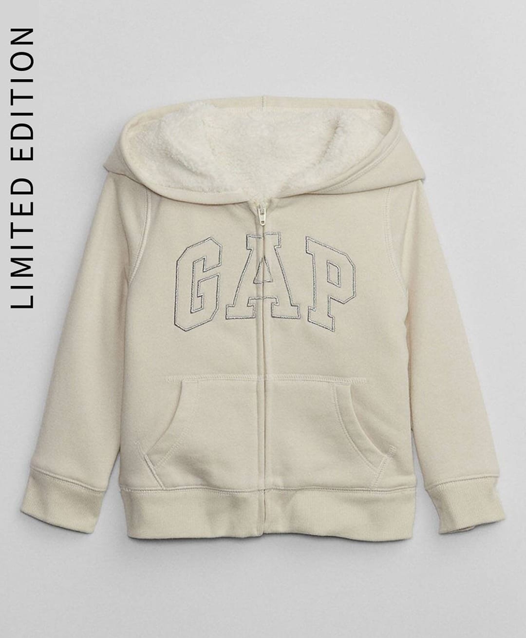 GAP Cotton Woven Relaxed Fit Hooded Neck Sweatshirt with Full Sleeves and Logo Embroidered - Beige-picture-21