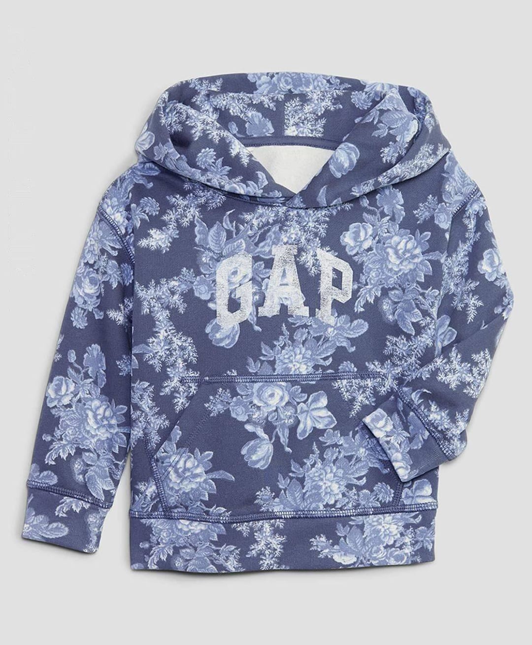 GAP Cotton Woven Full Sleeves Floral Printed Hooded Sweatshirt - Navy Blue-image-22