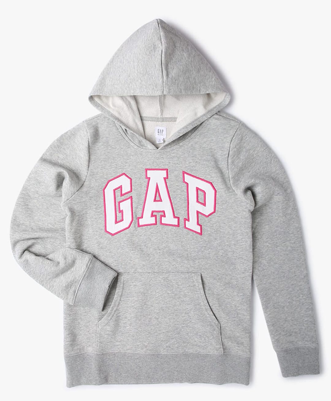 GAP Cotton Woven Relaxed Fit Hooded Sweatshirt with Full Sleeves and Logo Print - Grey-picture-12