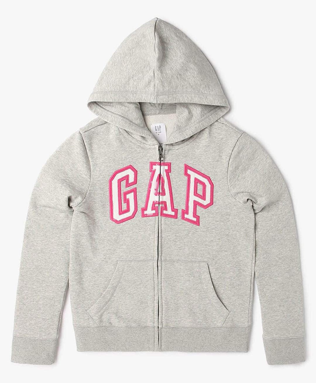 GAP Cotton Woven Relaxed Fit Hooded Sweatshirt with Full Sleeves and Logo Print - Grey-image-47