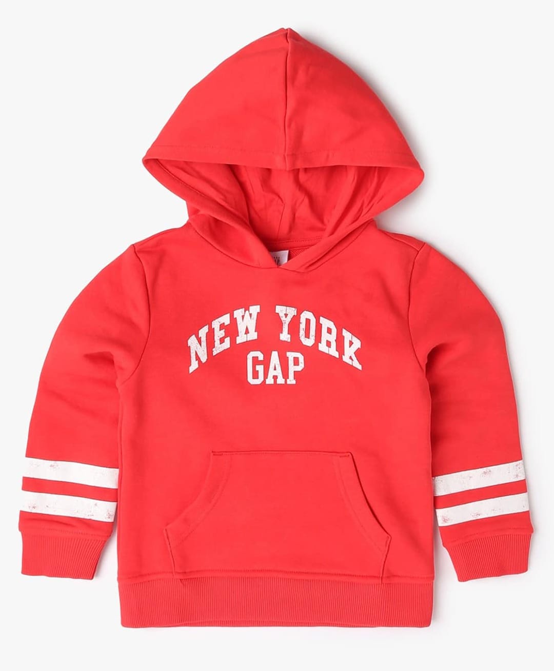 GAP Cotton Woven Relaxed Fit Hooded Neck Sweatshirt with Full Sleeves and New York Text Print - Red-picture-13