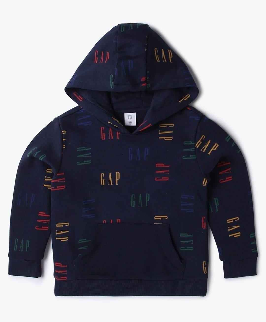 GAP Cotton Woven Relaxed Fit Hooded Sweatshirt with Full Sleeves and Logo Print - Navy Blue for 3-4 Years-picture-23