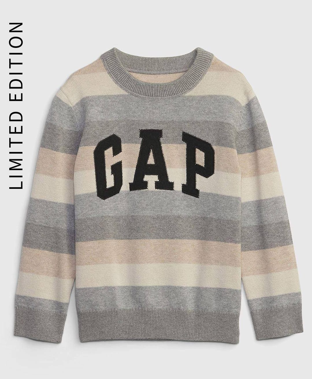GAP Pure Cotton Knit Full Sleeves Striped Pullover with Gap Design - Grey-picture-14